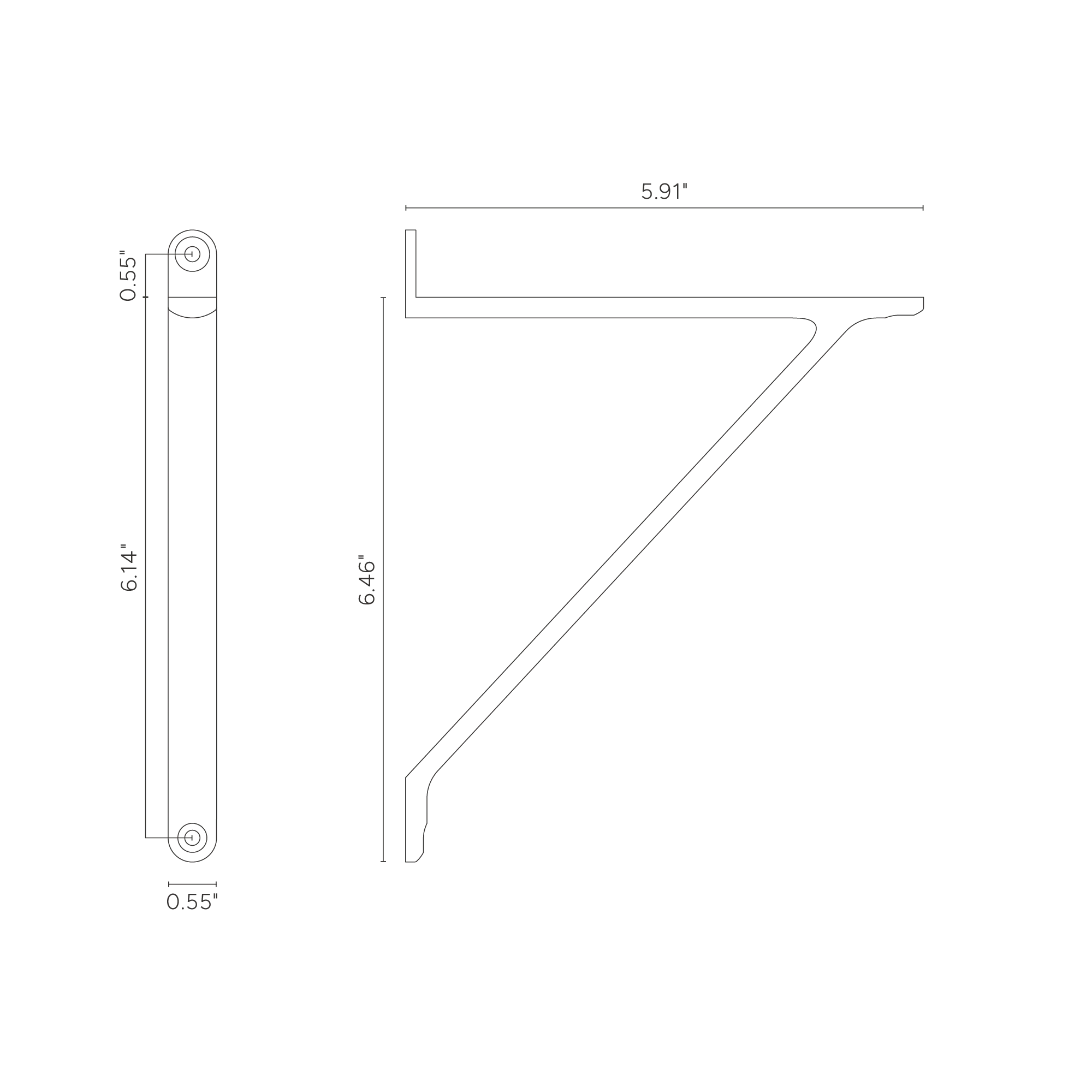 Brixton Shelf Bracket Small - Antique Brass - Image 5