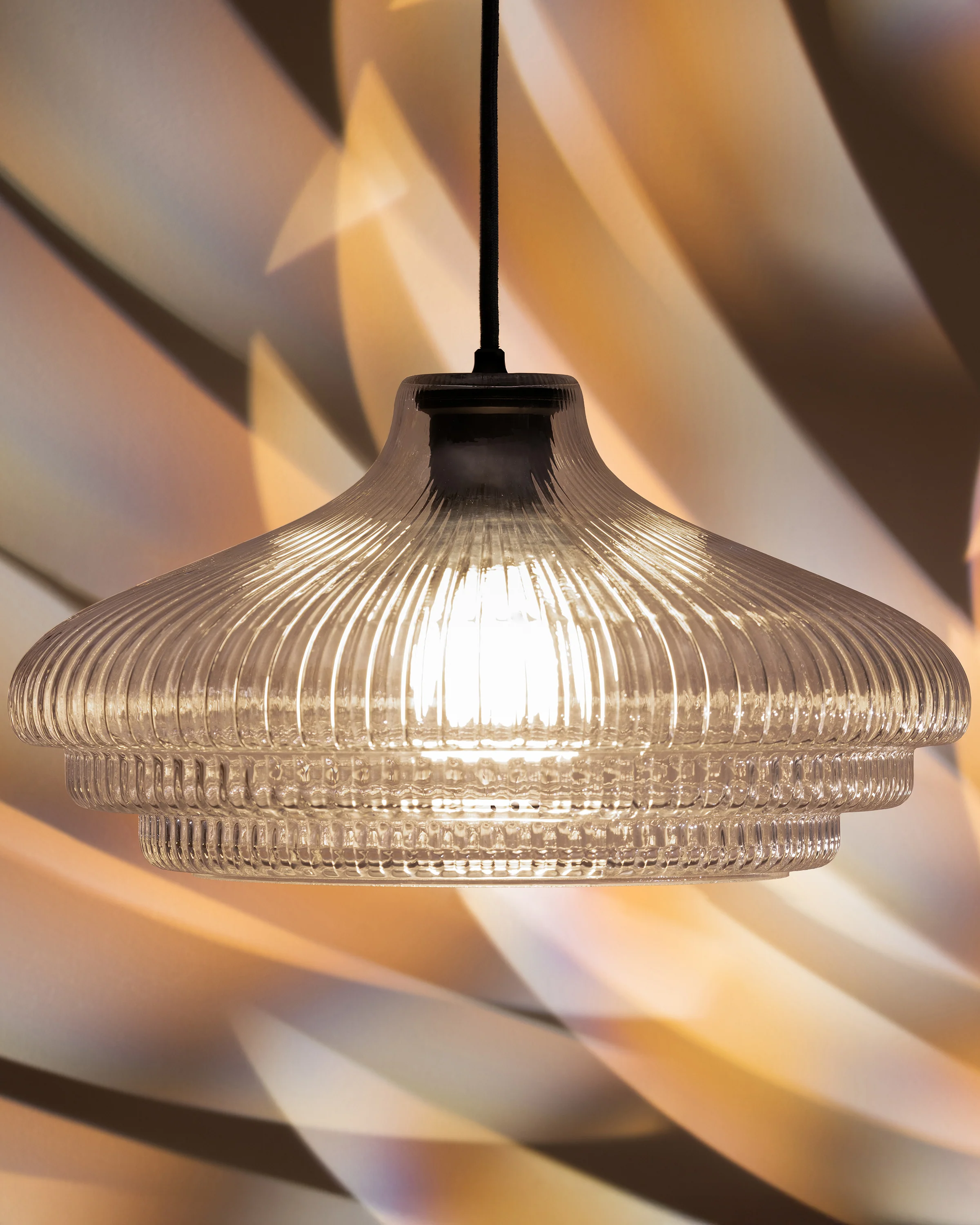 Brookfield Large Pendant Light Fluted Glass - Bronze - Image 7