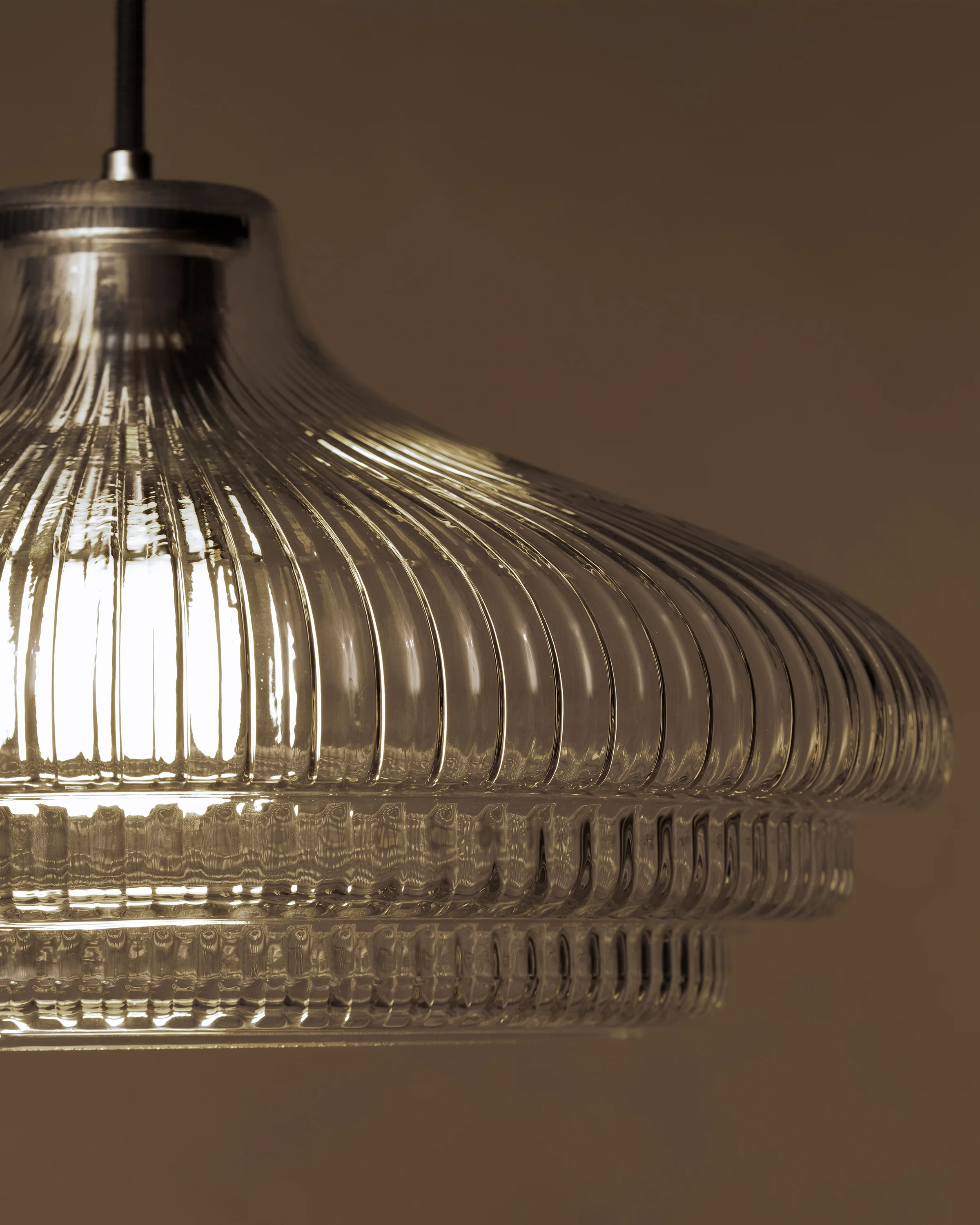 Brookfield Large Pendant Light Fluted Glass - Polished Nickel - Image 3