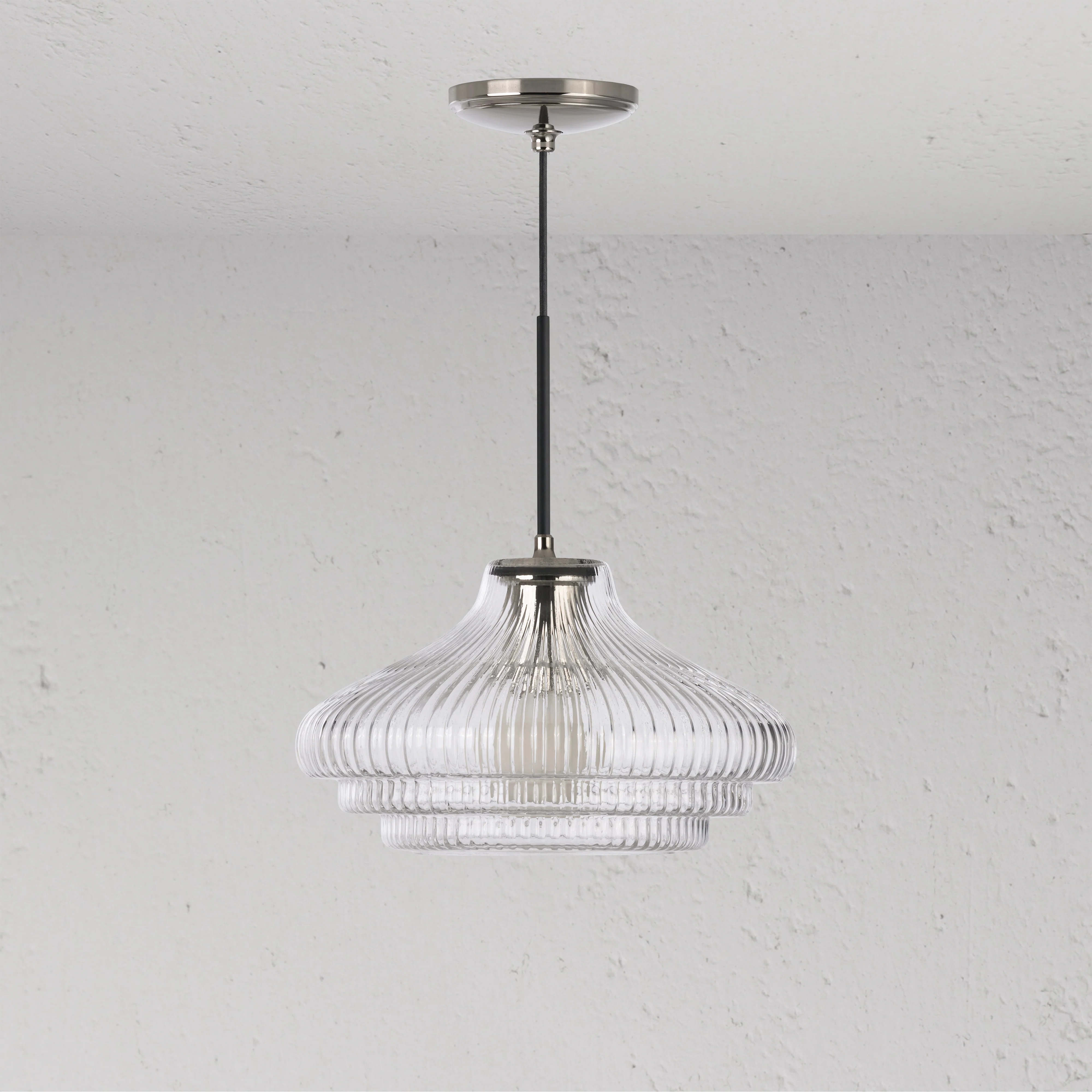 Polished nickel pendant lights