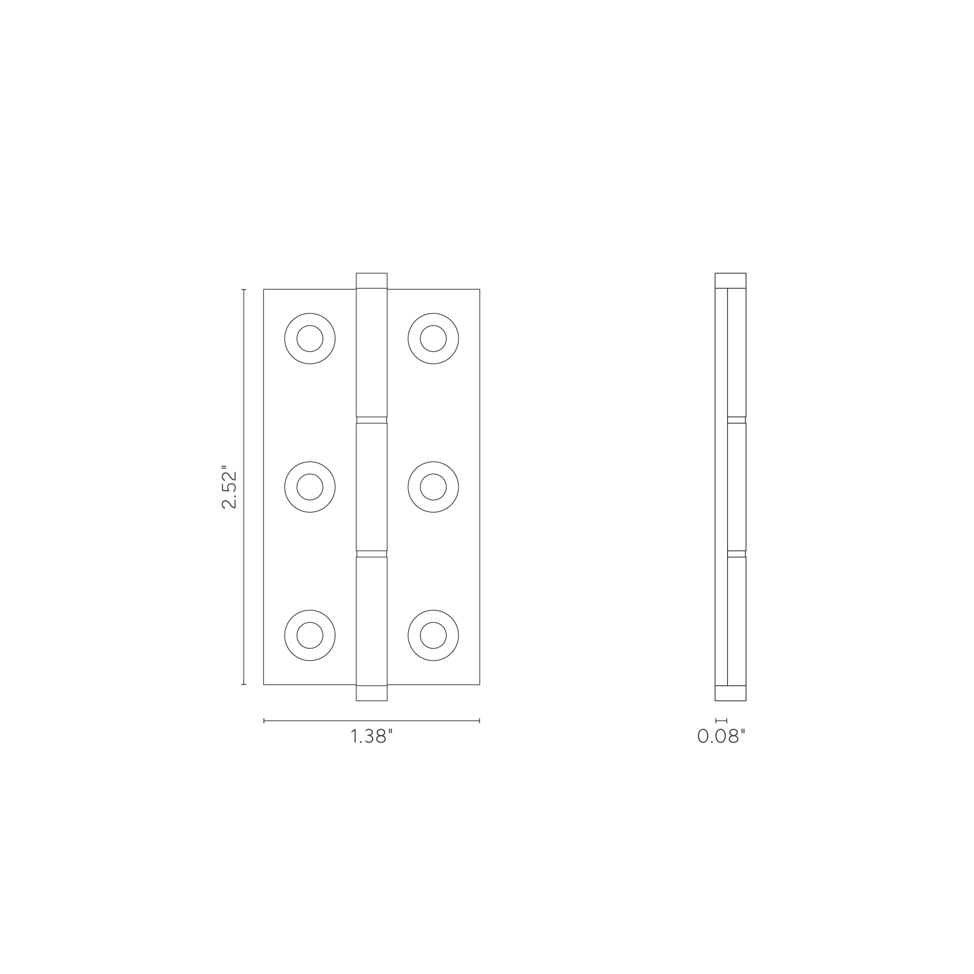 Cedar Cabinet Hinge Pair - Bronze - Image 2