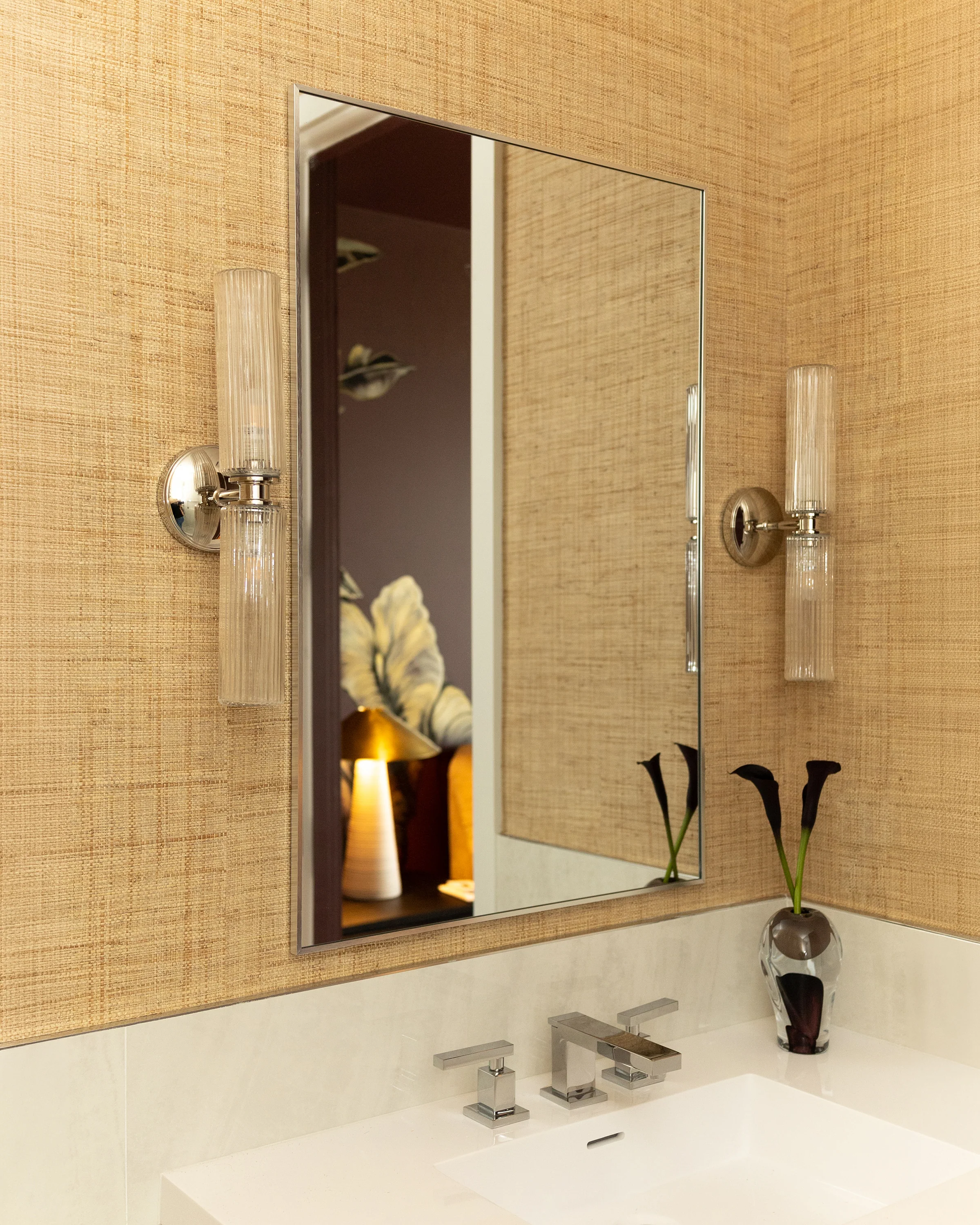 Claremont Medium Wall Light Fluted Glass - Polished Nickel - Image 5