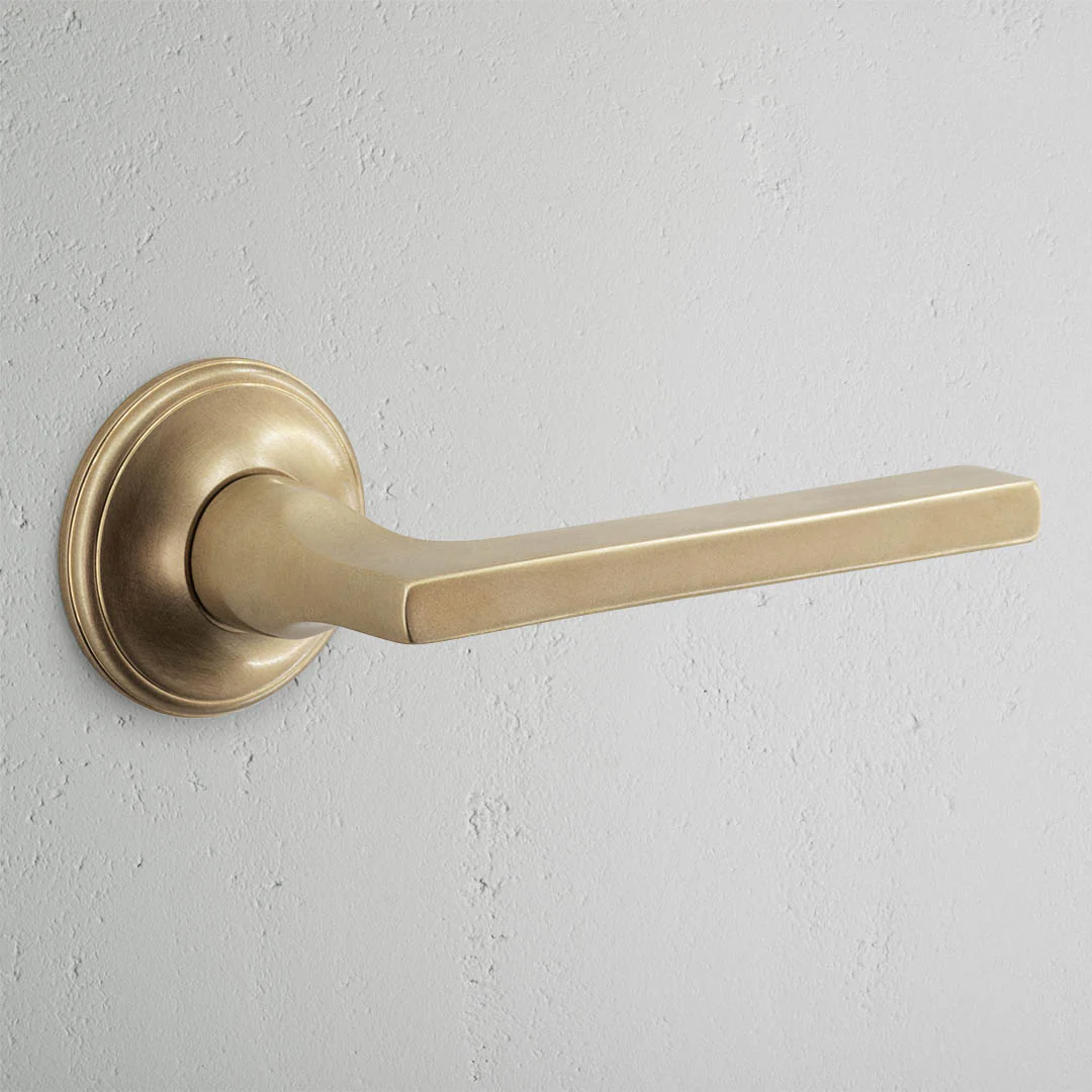 Clayton Dummy Door Handle Set - Antique Brass
