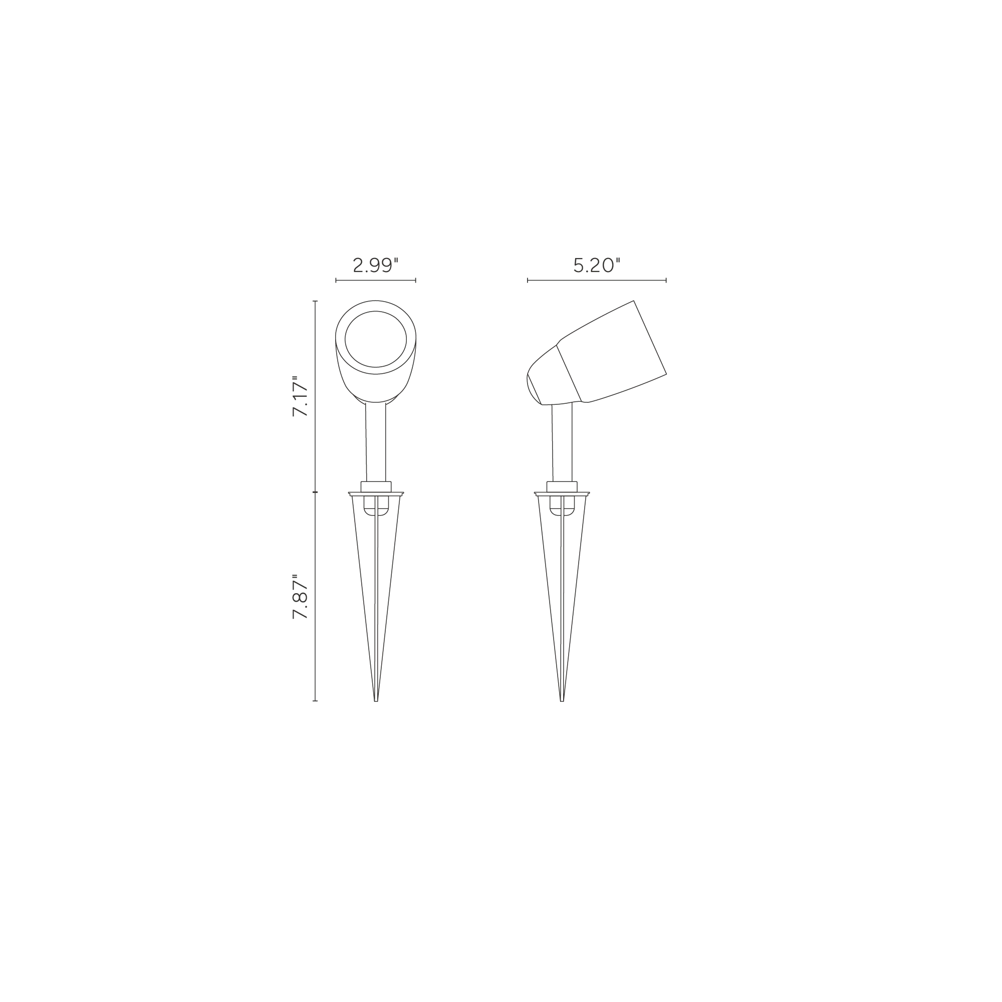 Ealing Yard Spotlight - Antique Brass - Image 3