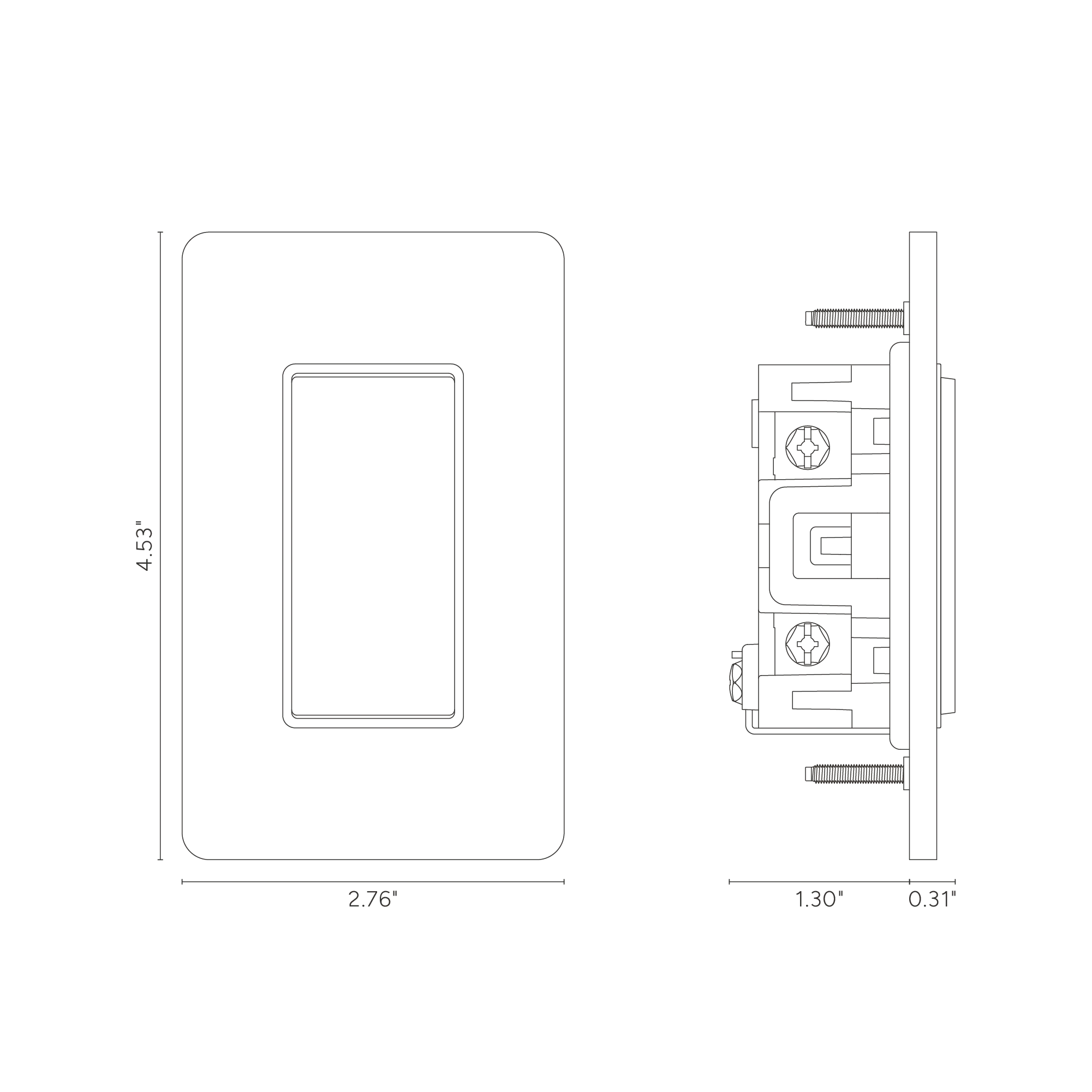 Grove 1G Center Retractive Rocker Switch - Polished Nickel Black - Image 2