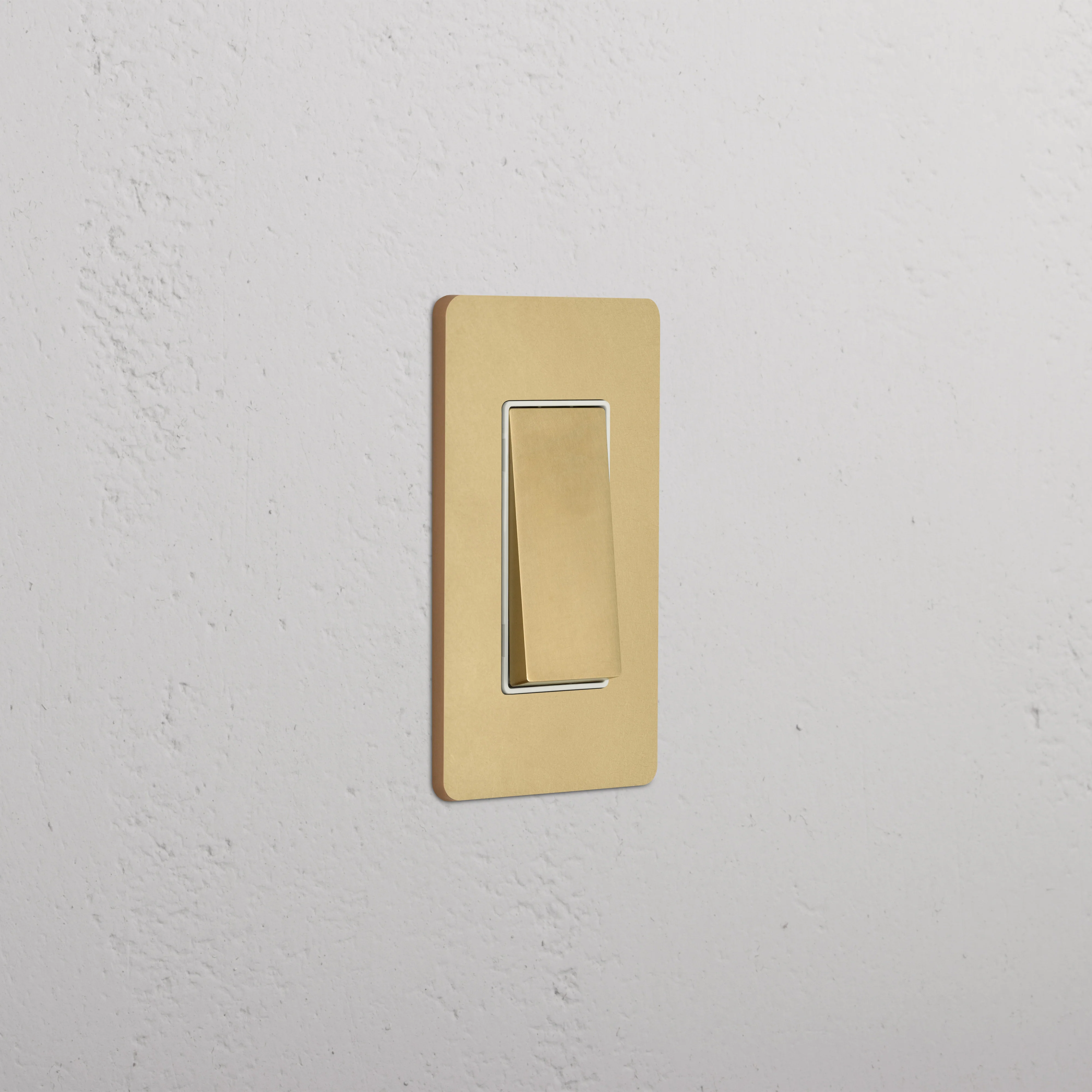 Grove 1G Dimming Retractive Rocker Switch - Antique Brass White