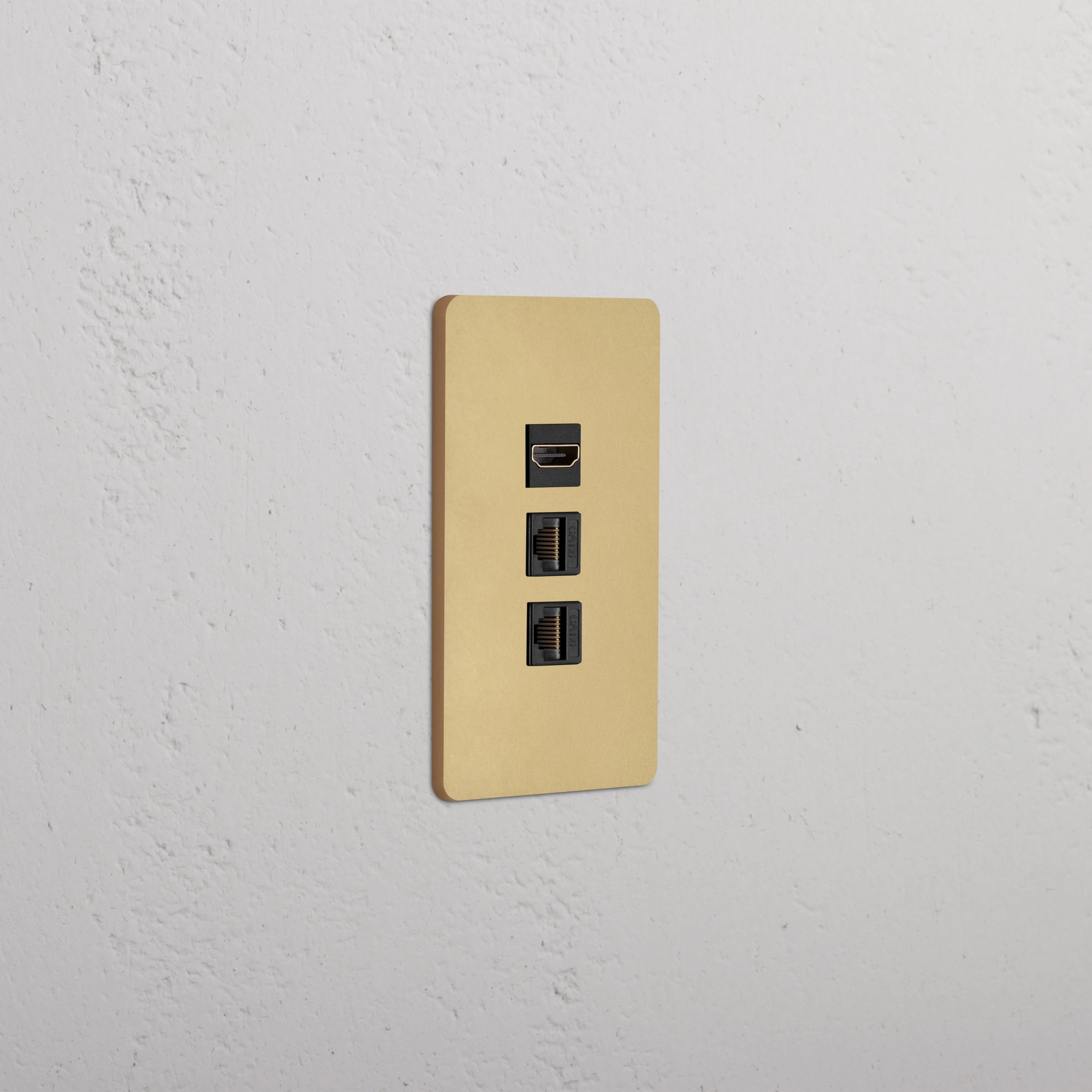 Grove 1G HDMI & 2x CAT6 Keystone - Antique Brass Black