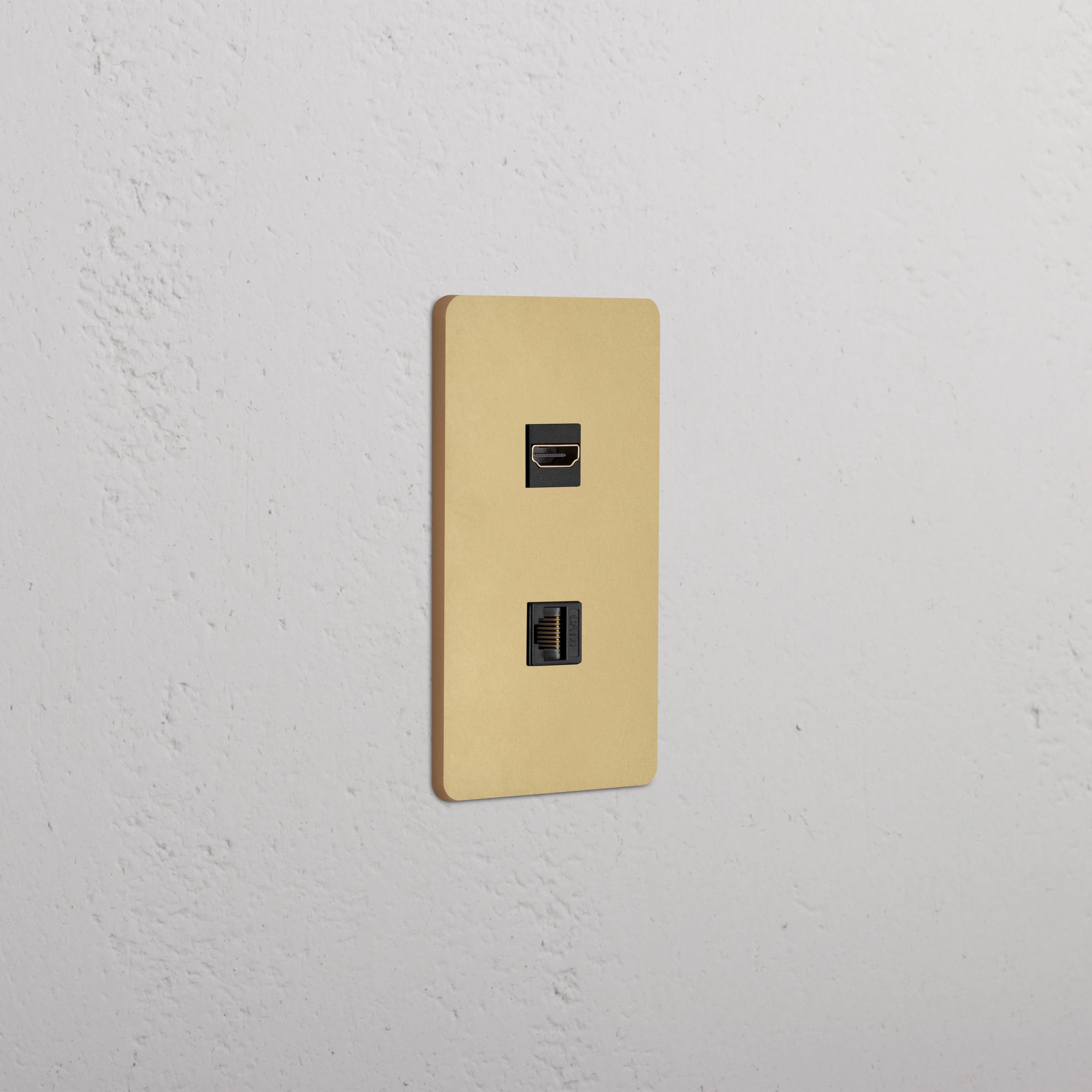 Grove 1G HDMI & CAT 6 Keystone - Antique Brass Black