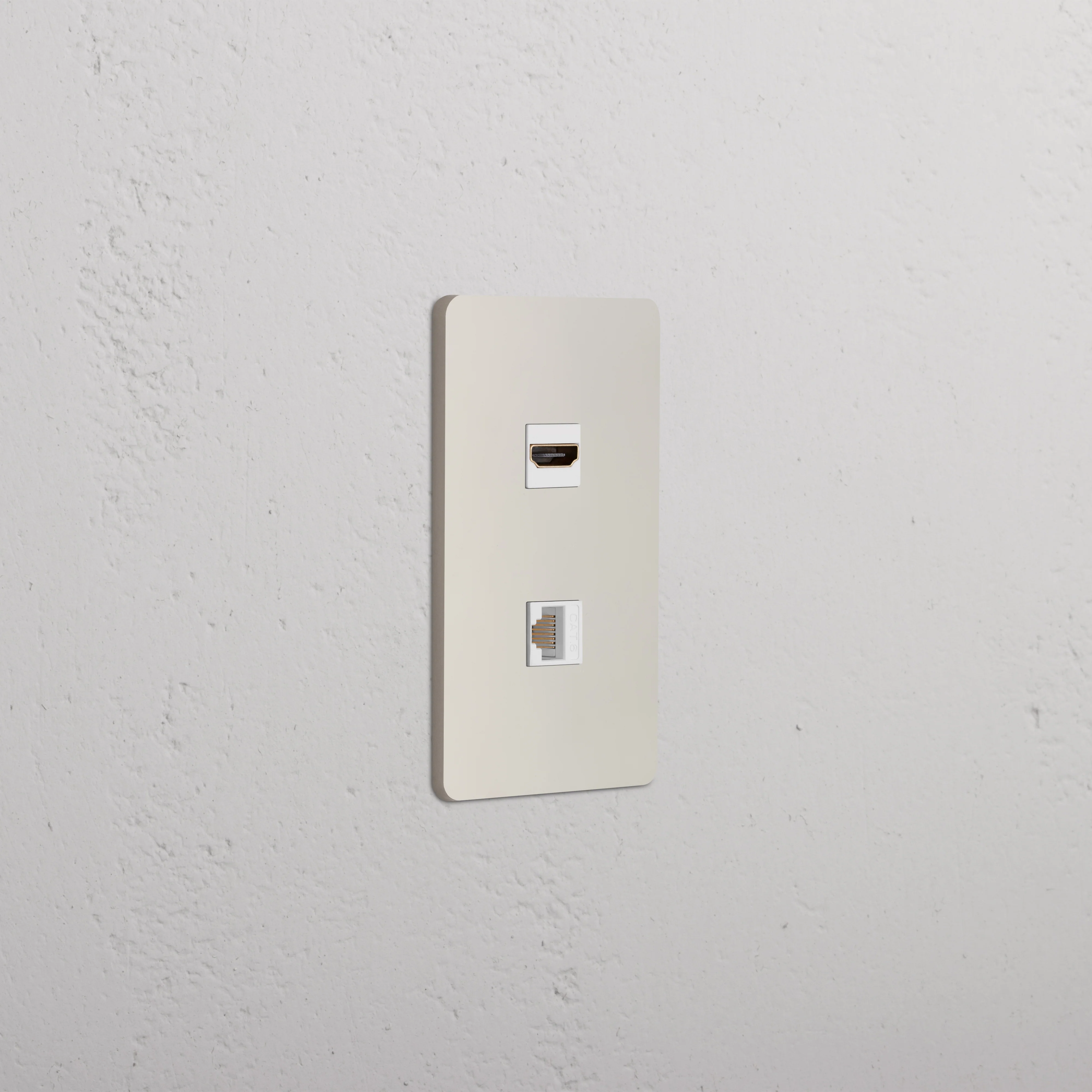 Grove 1G HDMI & CAT 6 Keystone - Polished Nickel White