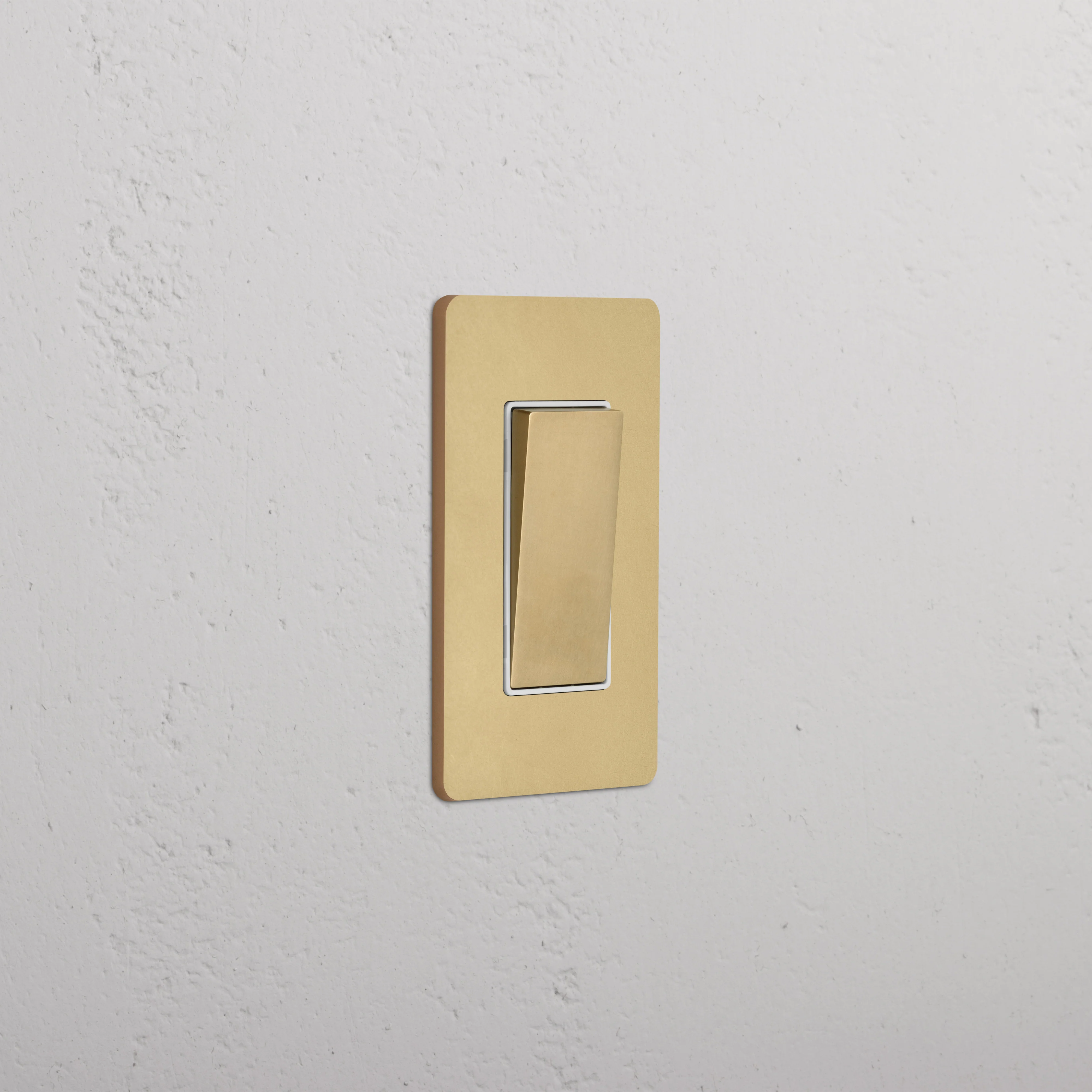 Grove 1G Retractive Rocker Switch - Antique Brass White