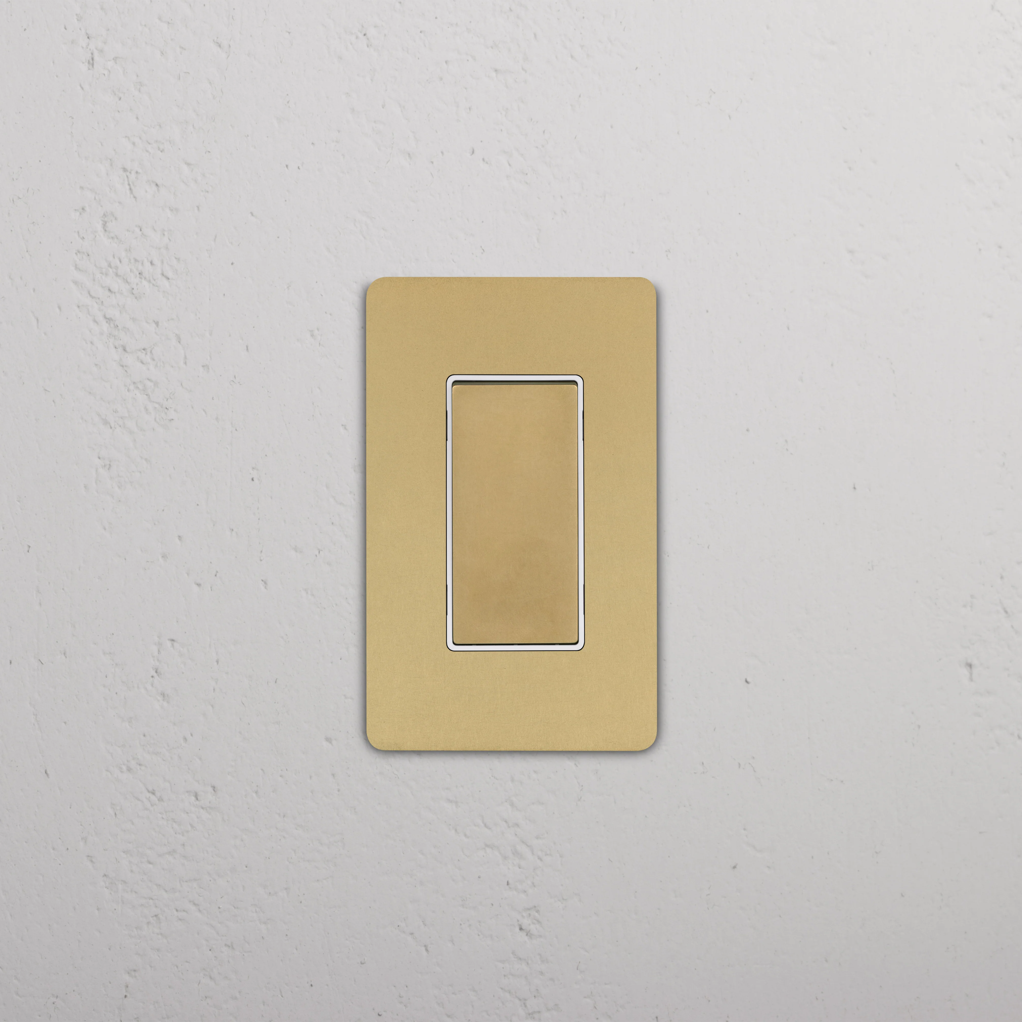 Grove 1G Retractive Rocker Switch - Antique Brass White - Image 2