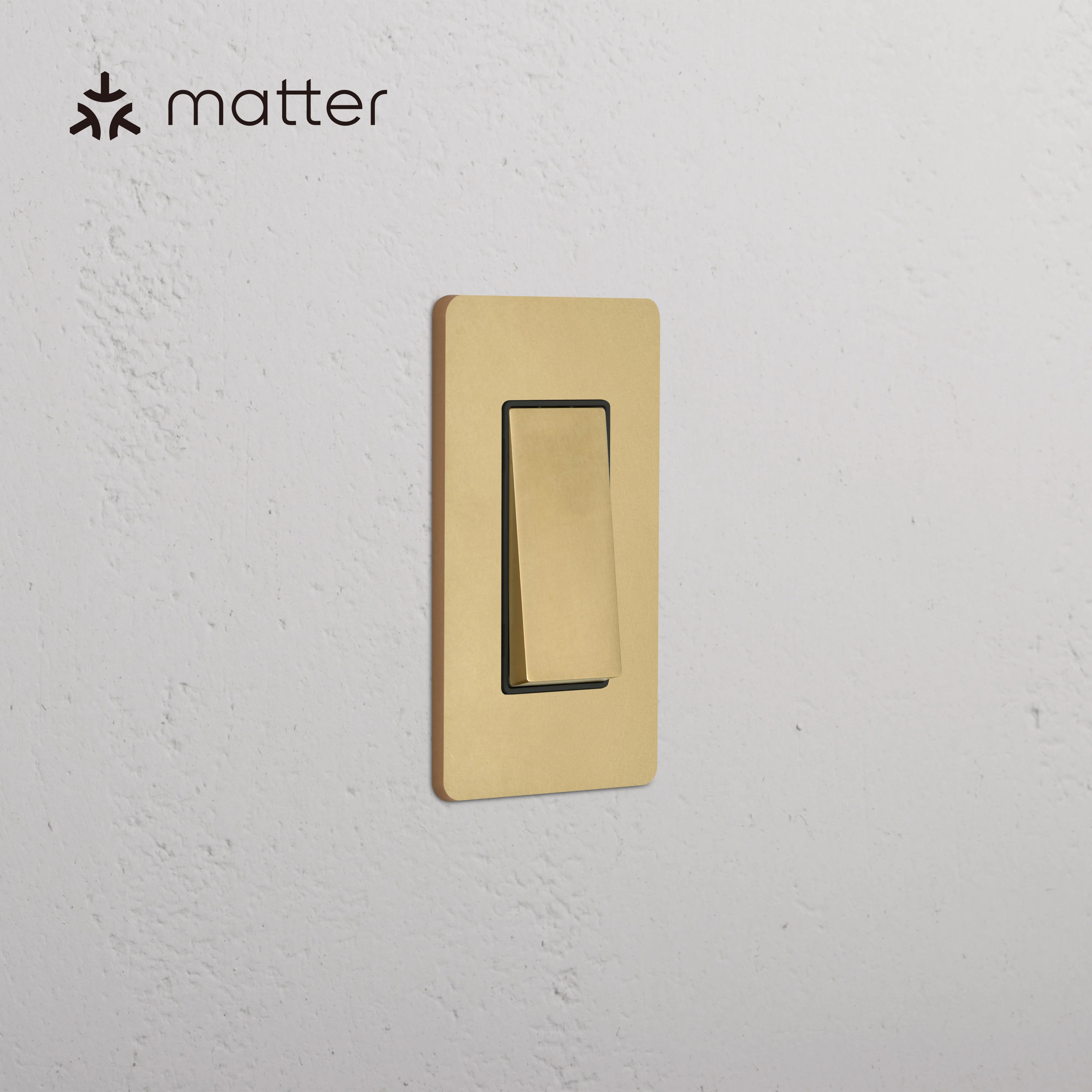 Grove 1G Smart Retractive Rocker Switch - Antique Brass Black