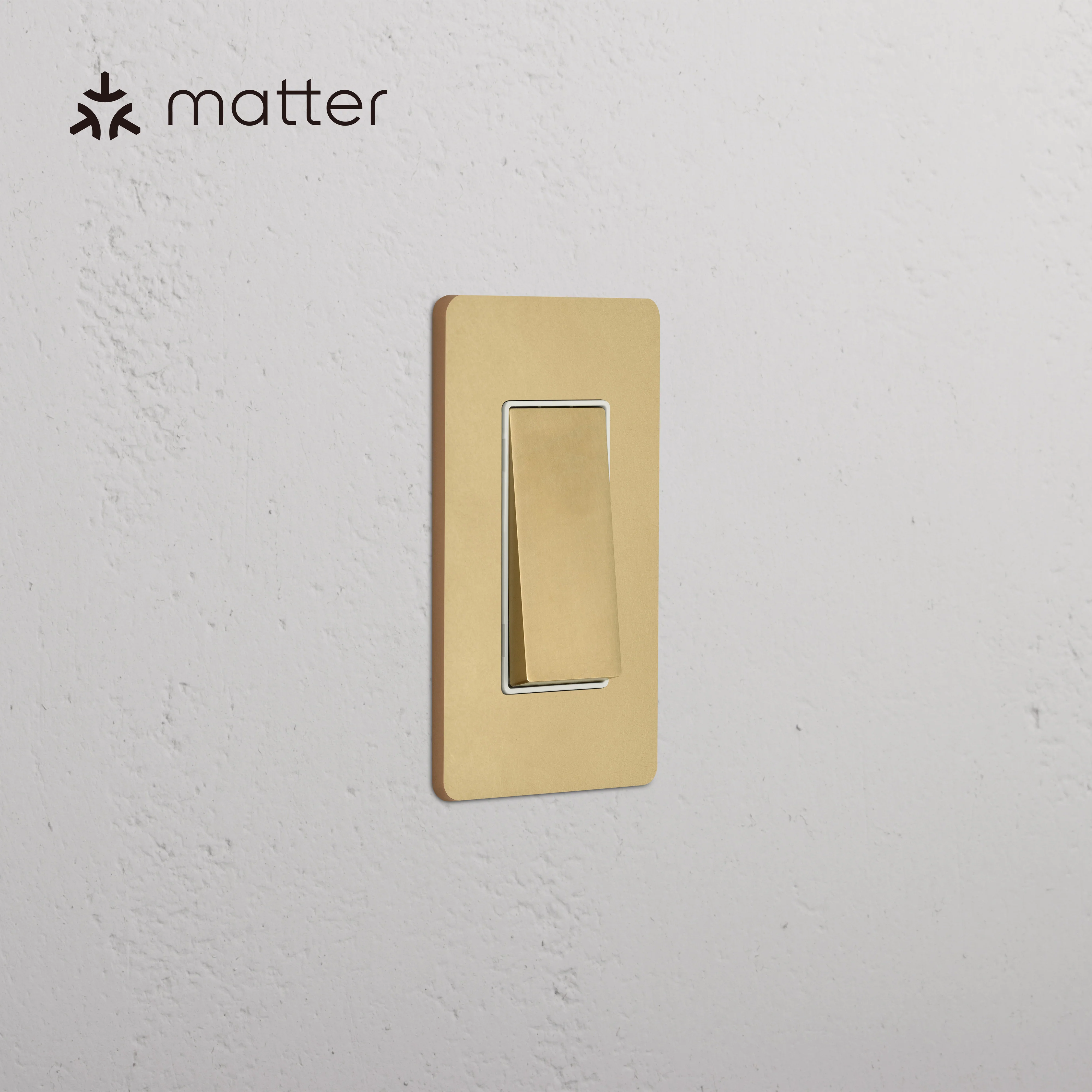 Grove 1G Smart Retractive Rocker Switch - Antique Brass White