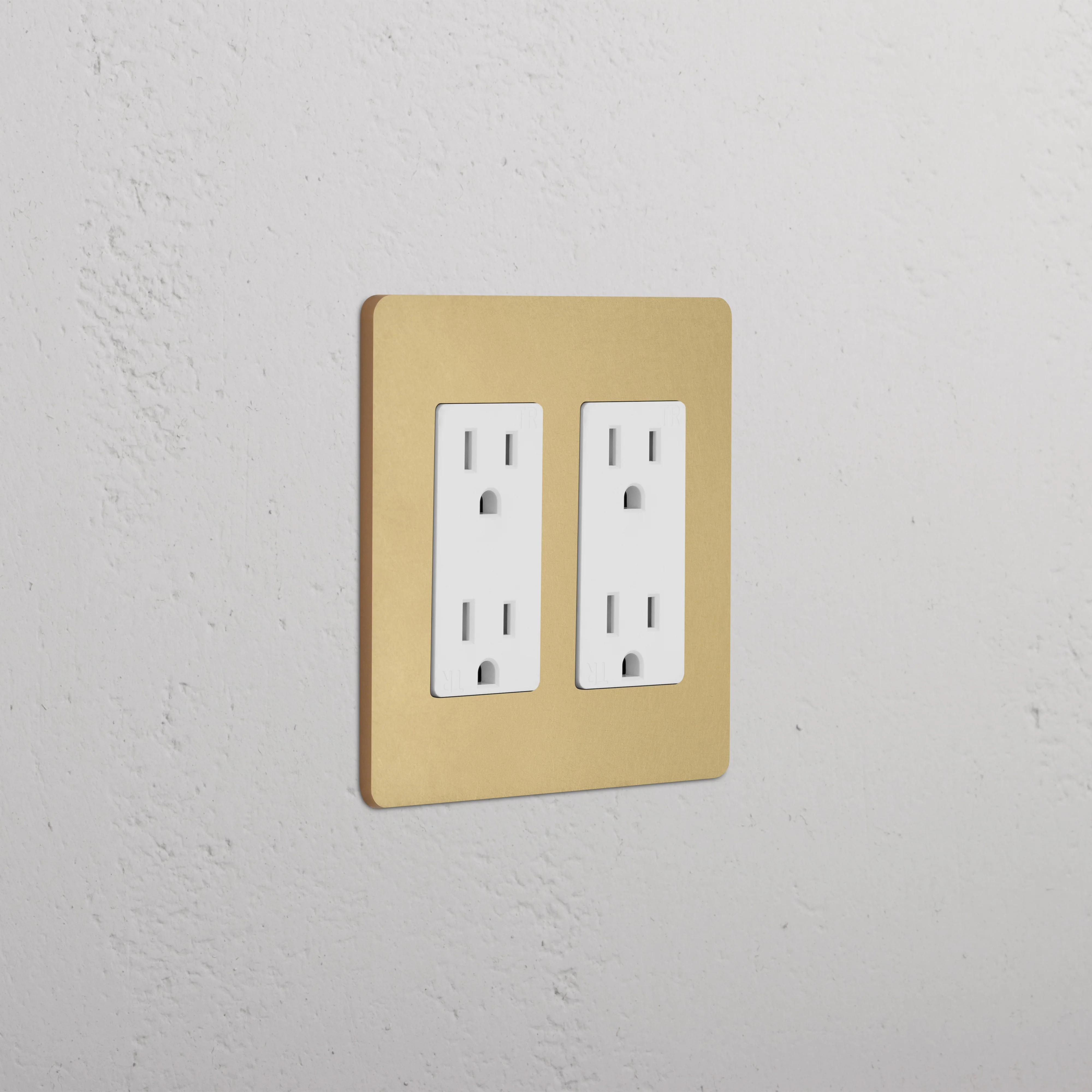 Grove 2G Outlet - Antique Brass White