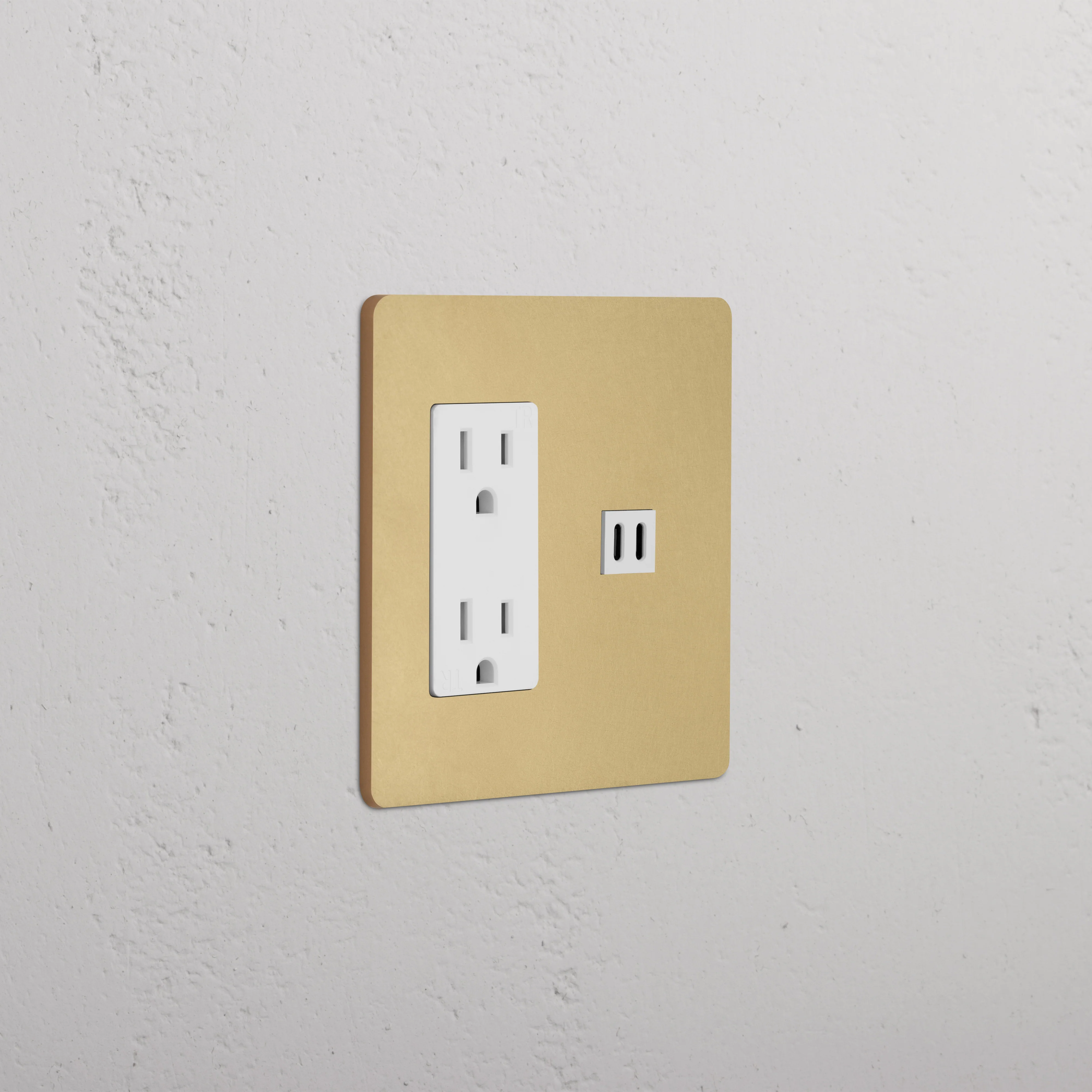 Grove 2G Outlet & Fast Charge USB - Antique Brass White