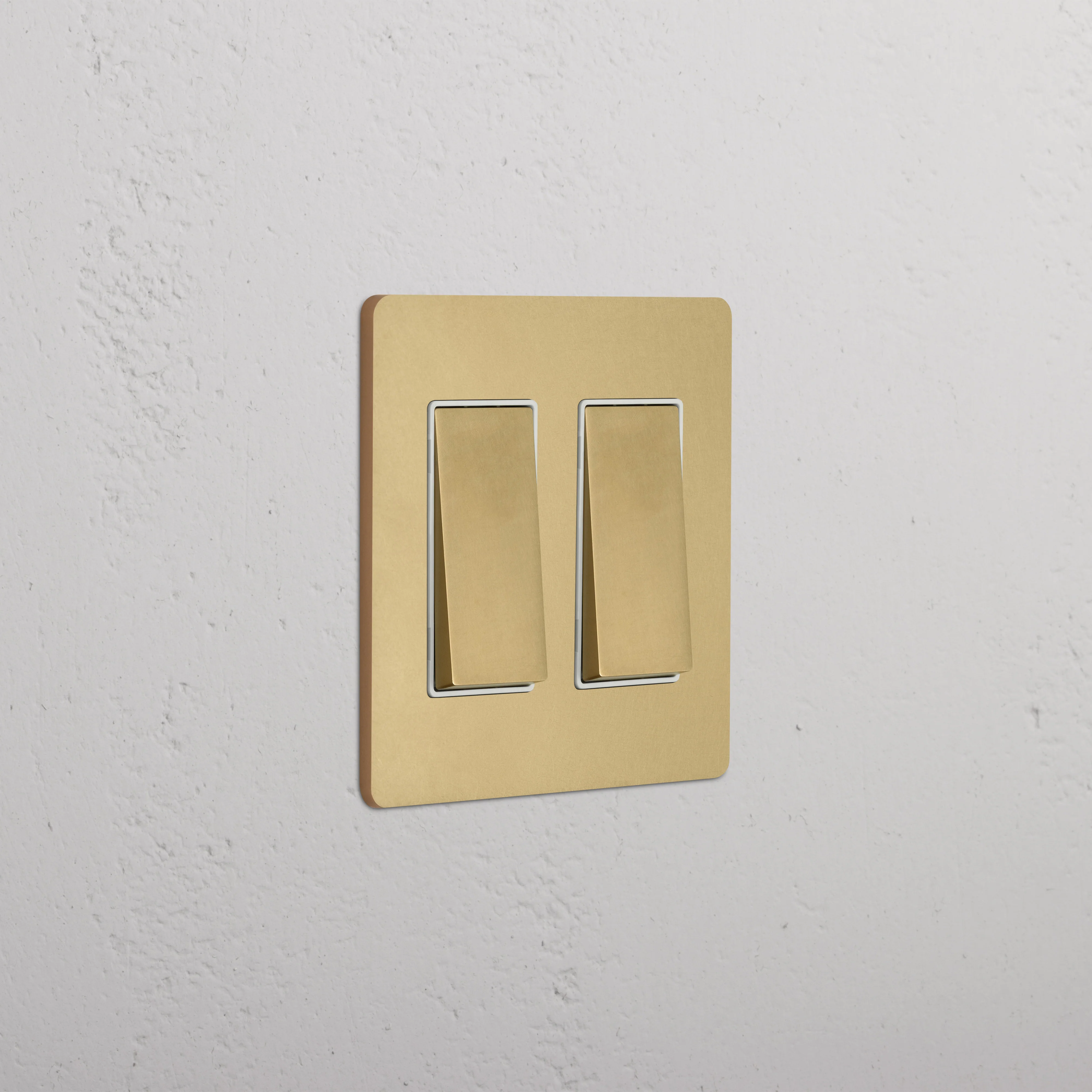 Grove 2G Rocker Switch - Antique Brass White