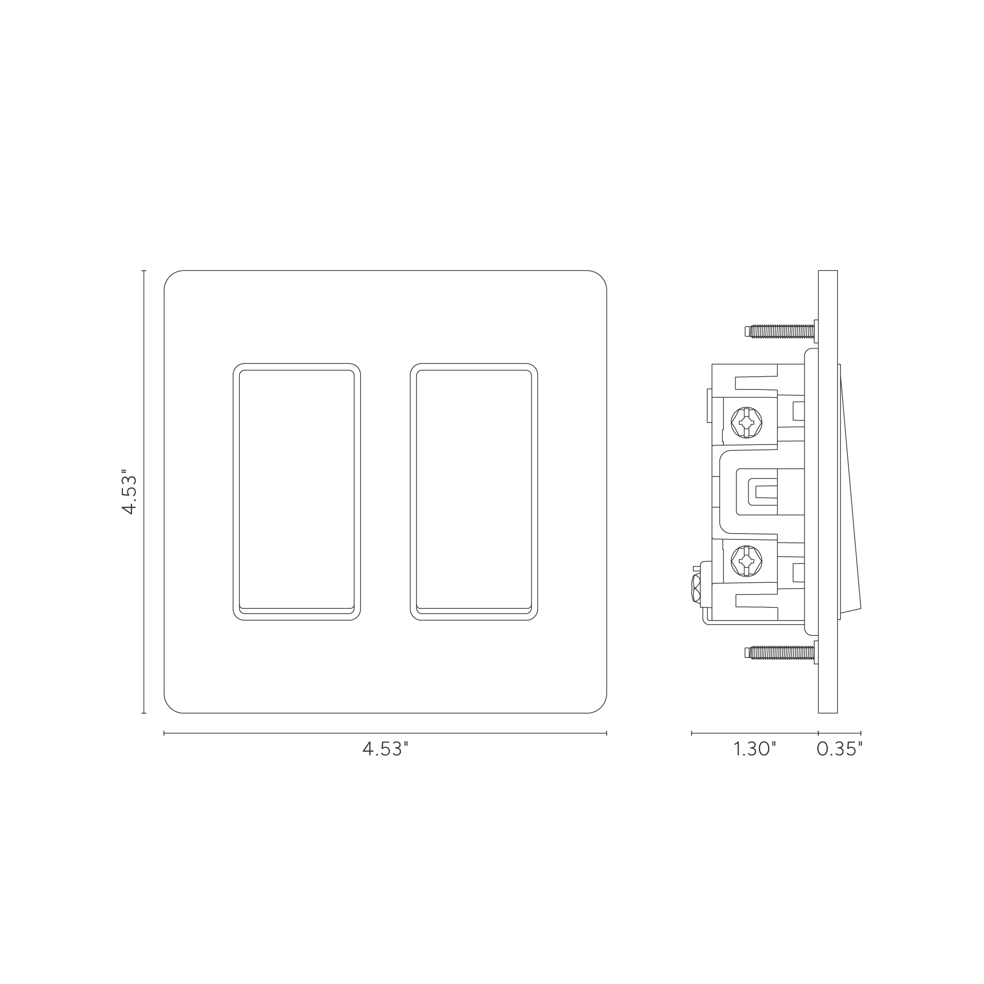 Grove 2G Rocker Switch - Antique Brass White - Image 2