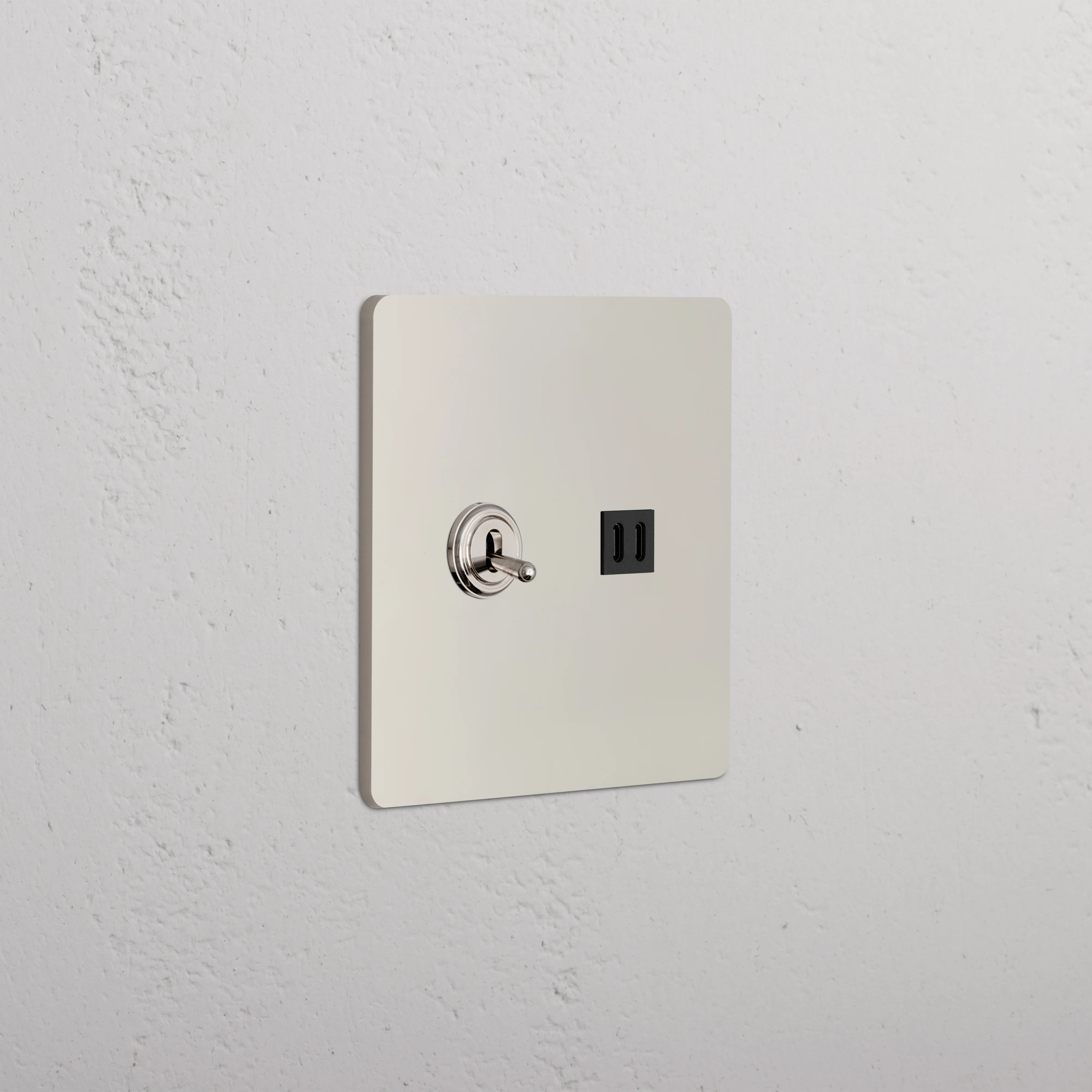 Grove 2G Toggle Switch & Fast Charge USB - Polished Nickel Black