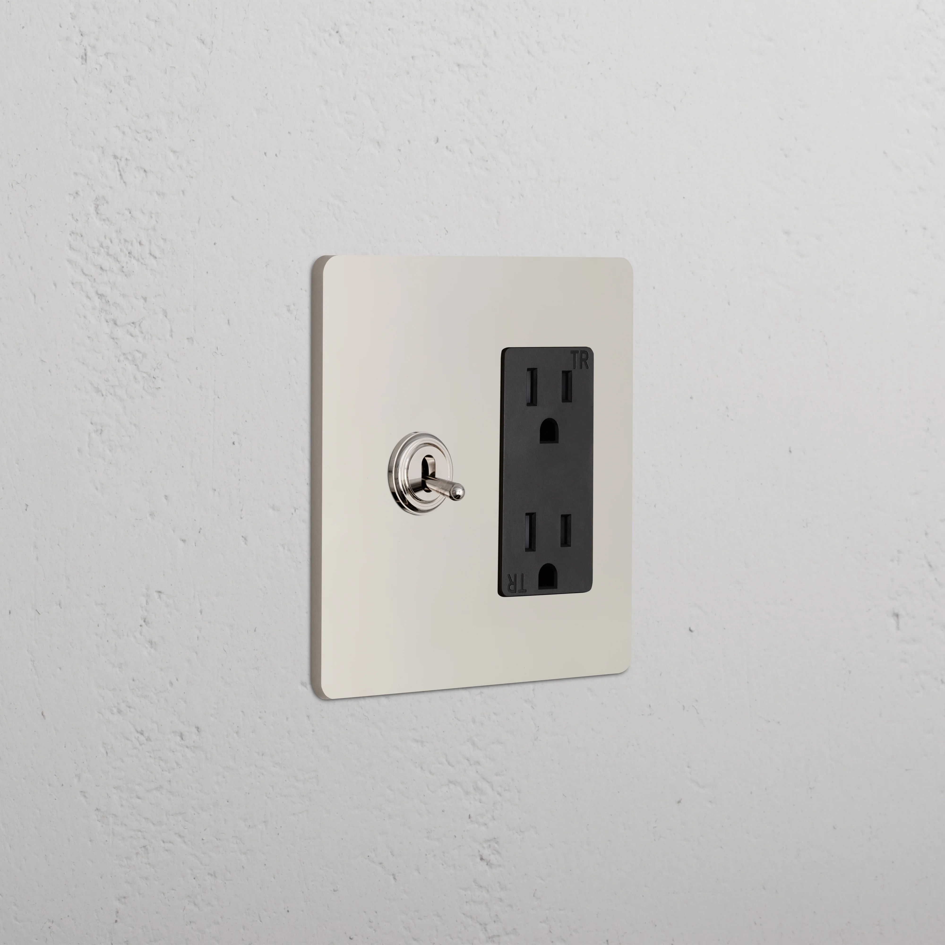 Grove 2G Toggle Switch & Outlet - Polished Nickel Black