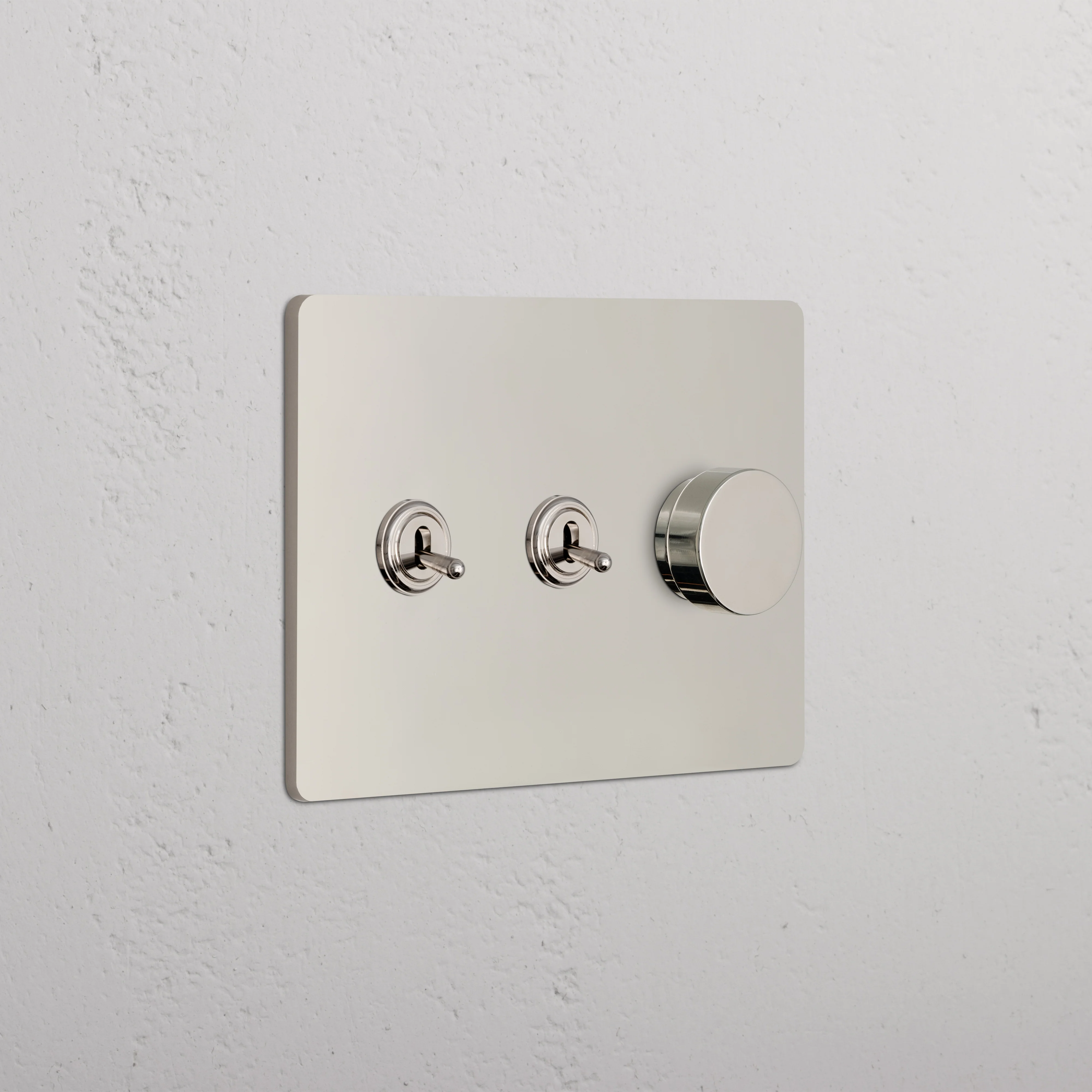 Grove 3G 2x Toggle & Dimmer Switch - Polished Nickel