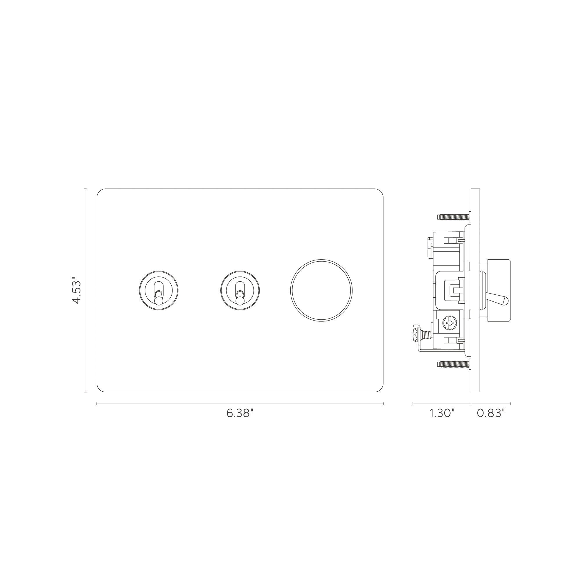 Grove 3G 2x Toggle & Dimmer Switch - Polished Nickel - Image 2