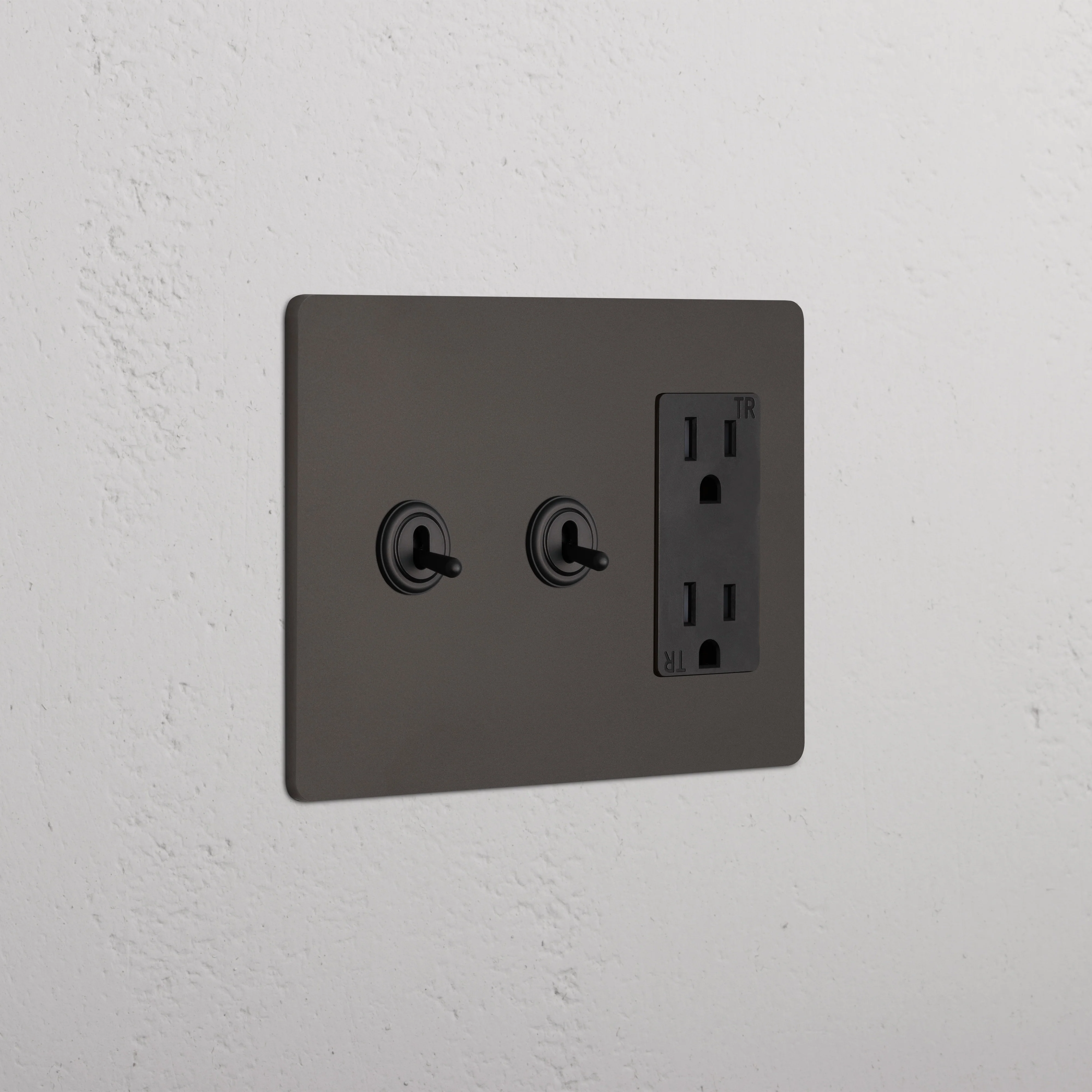 Grove 3G 2x Toggle Switch & Outlet - Bronze Black