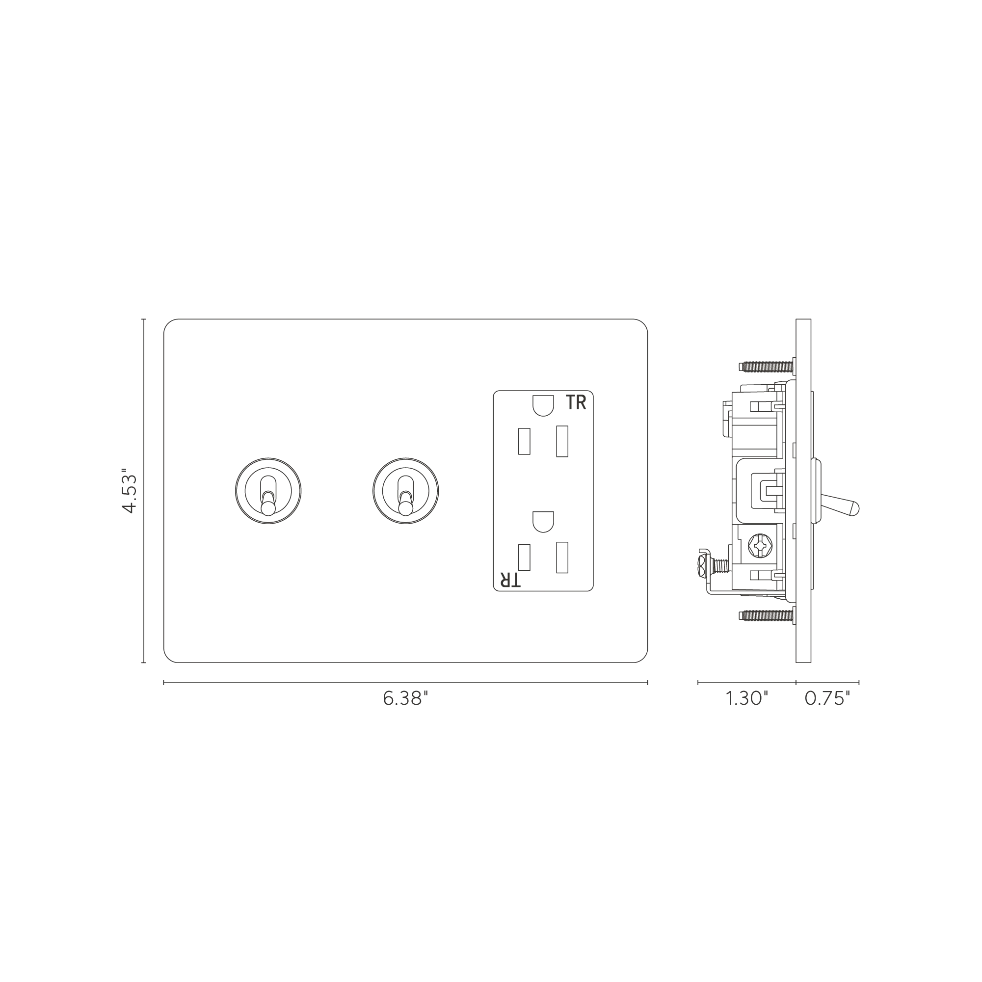 Grove 3G 2x Toggle Switch & Outlet - Polished Nickel White - Image 2