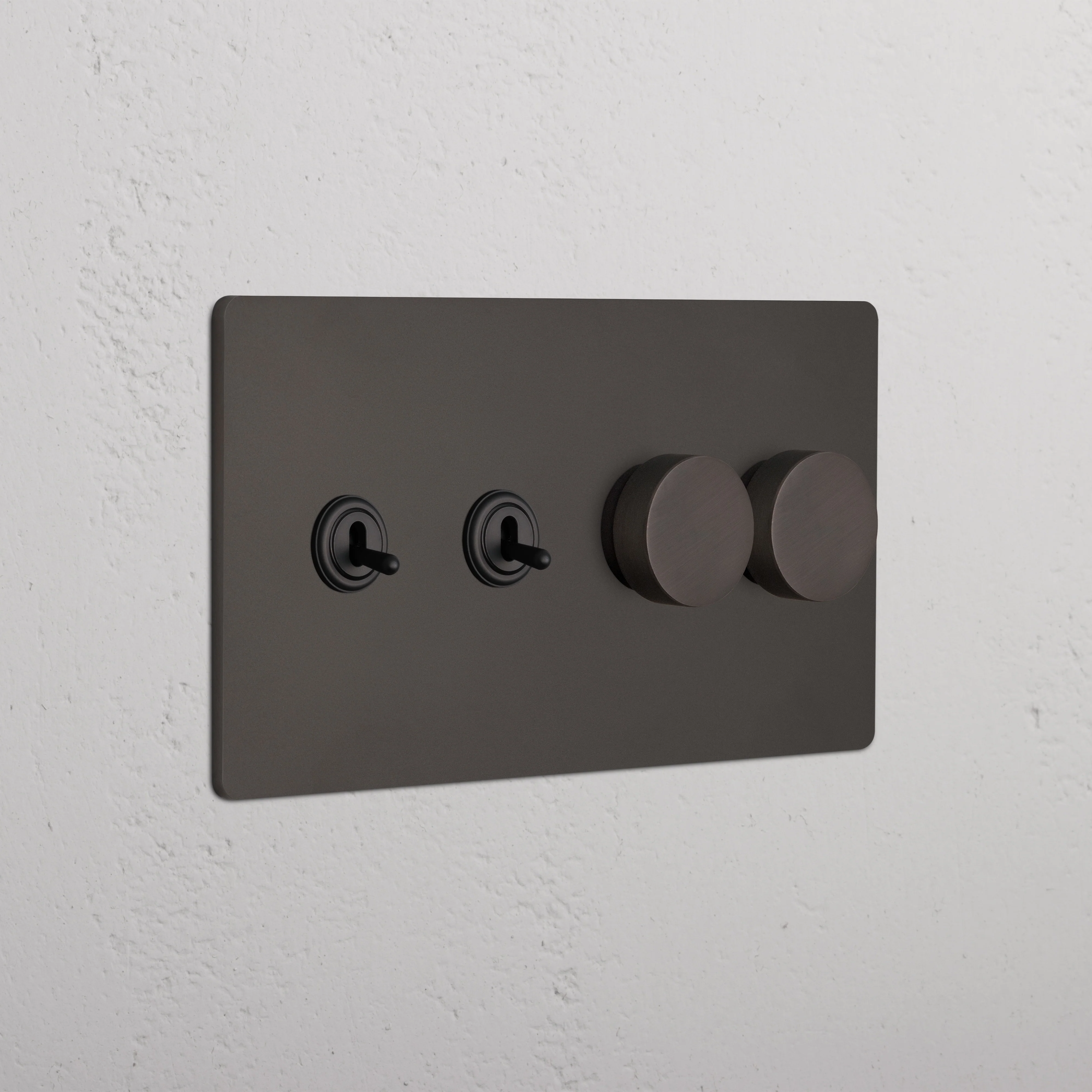 Grove 4G 2x Toggle & 2x Dimmer Switch - Bronze