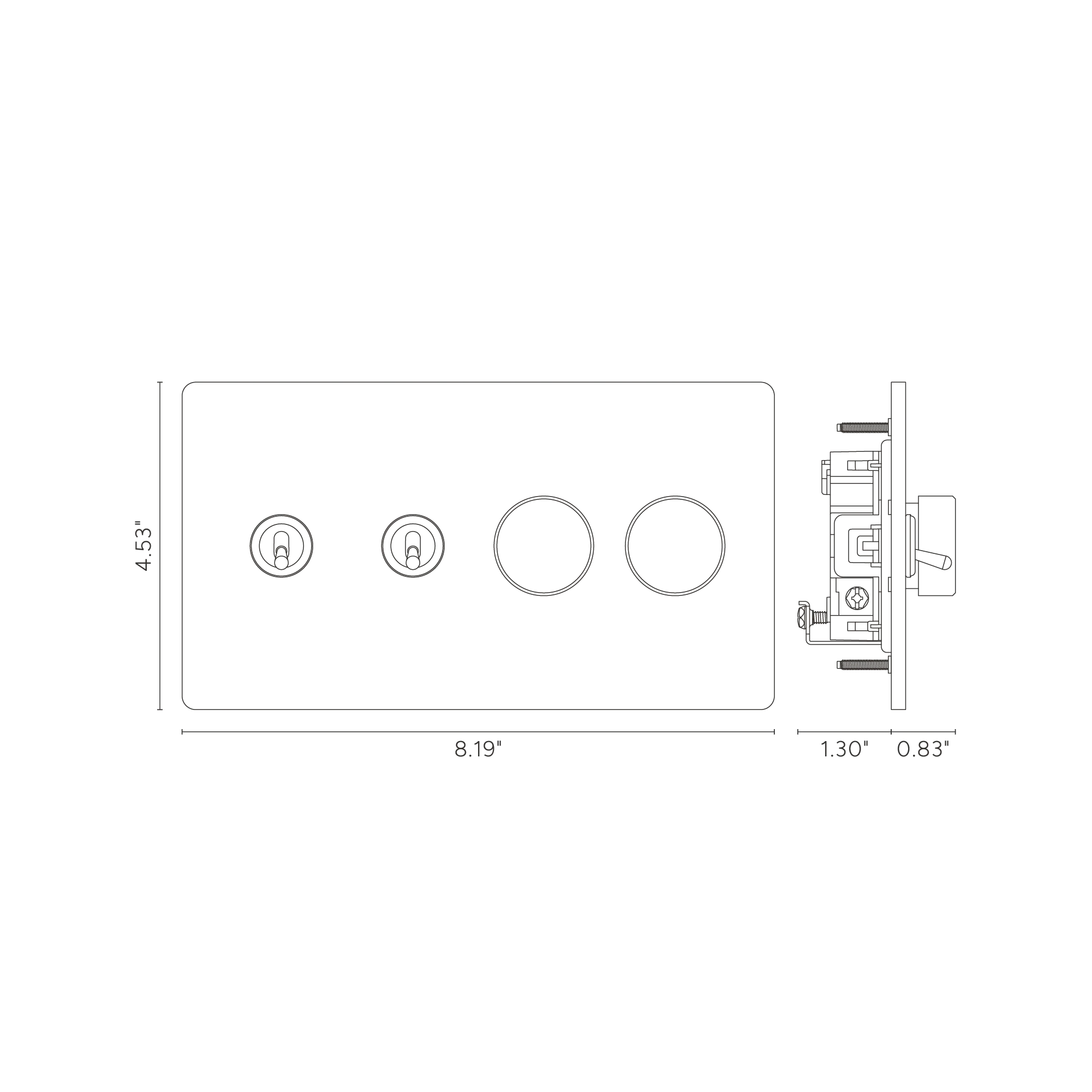 Grove 4G 2x Toggle & 2x Dimmer Switch - Bronze - Image 2