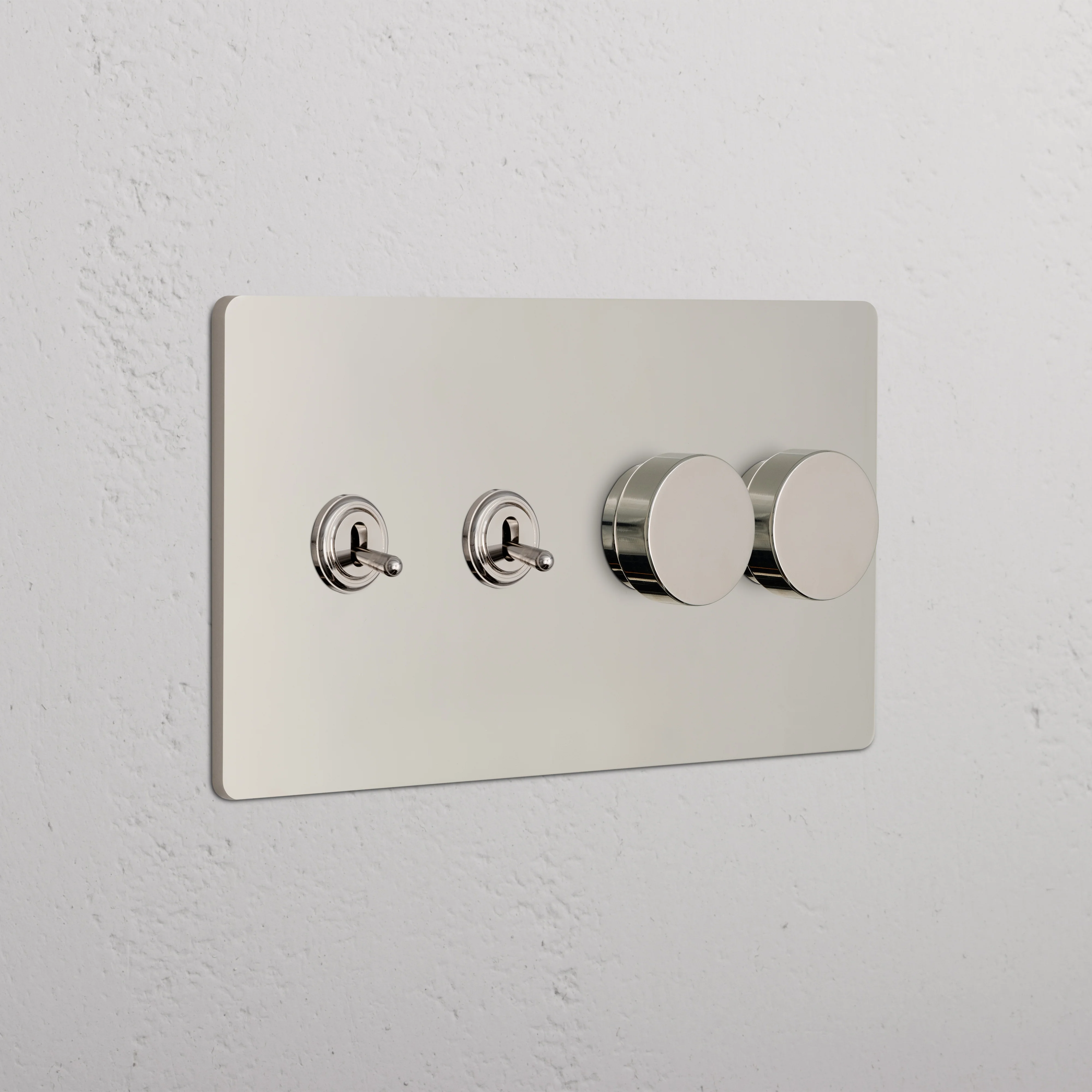 Grove 4G 2x Toggle & 2x Dimmer Switch - Polished Nickel