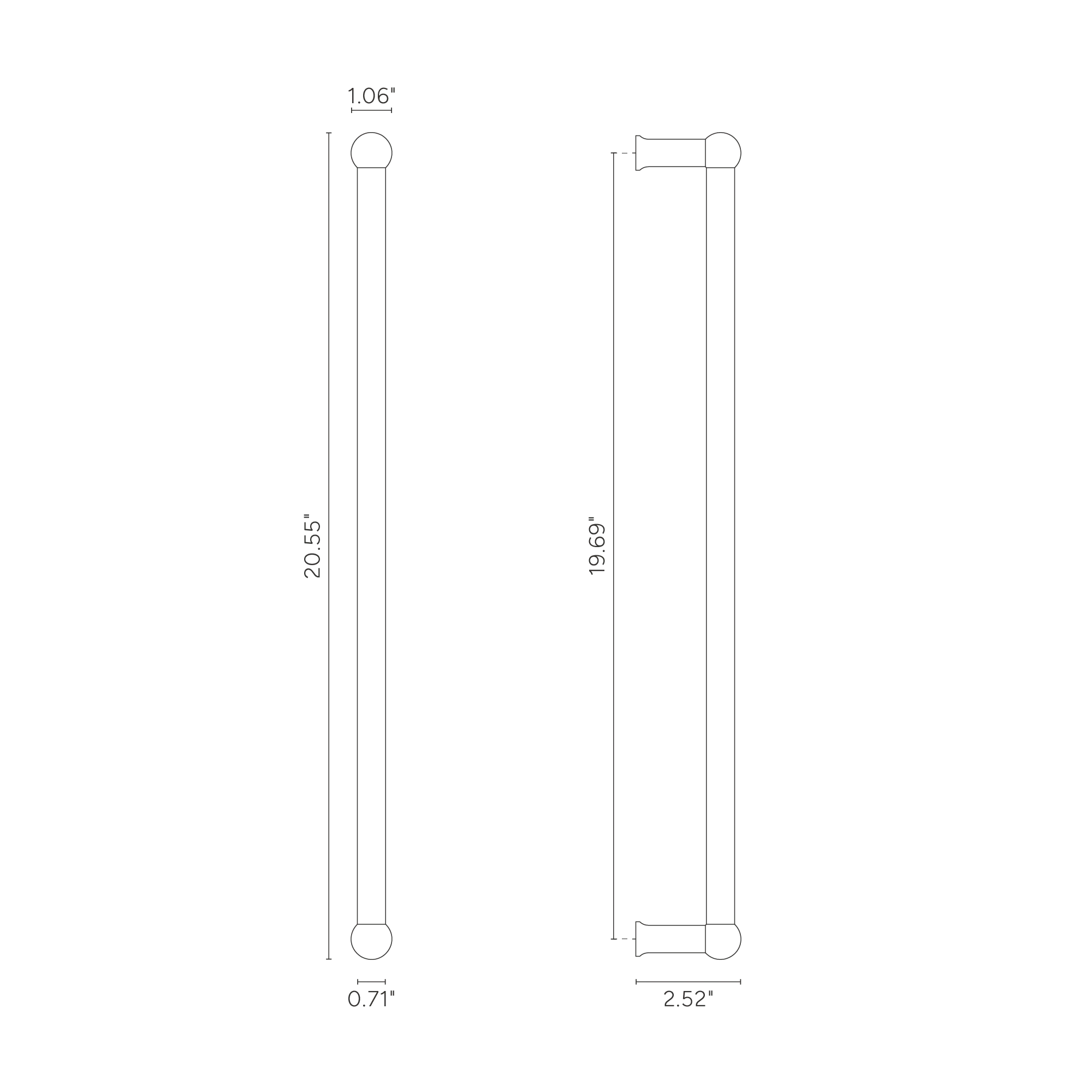 Harper Double Pull Handle Large - Antique Brass - Image 2