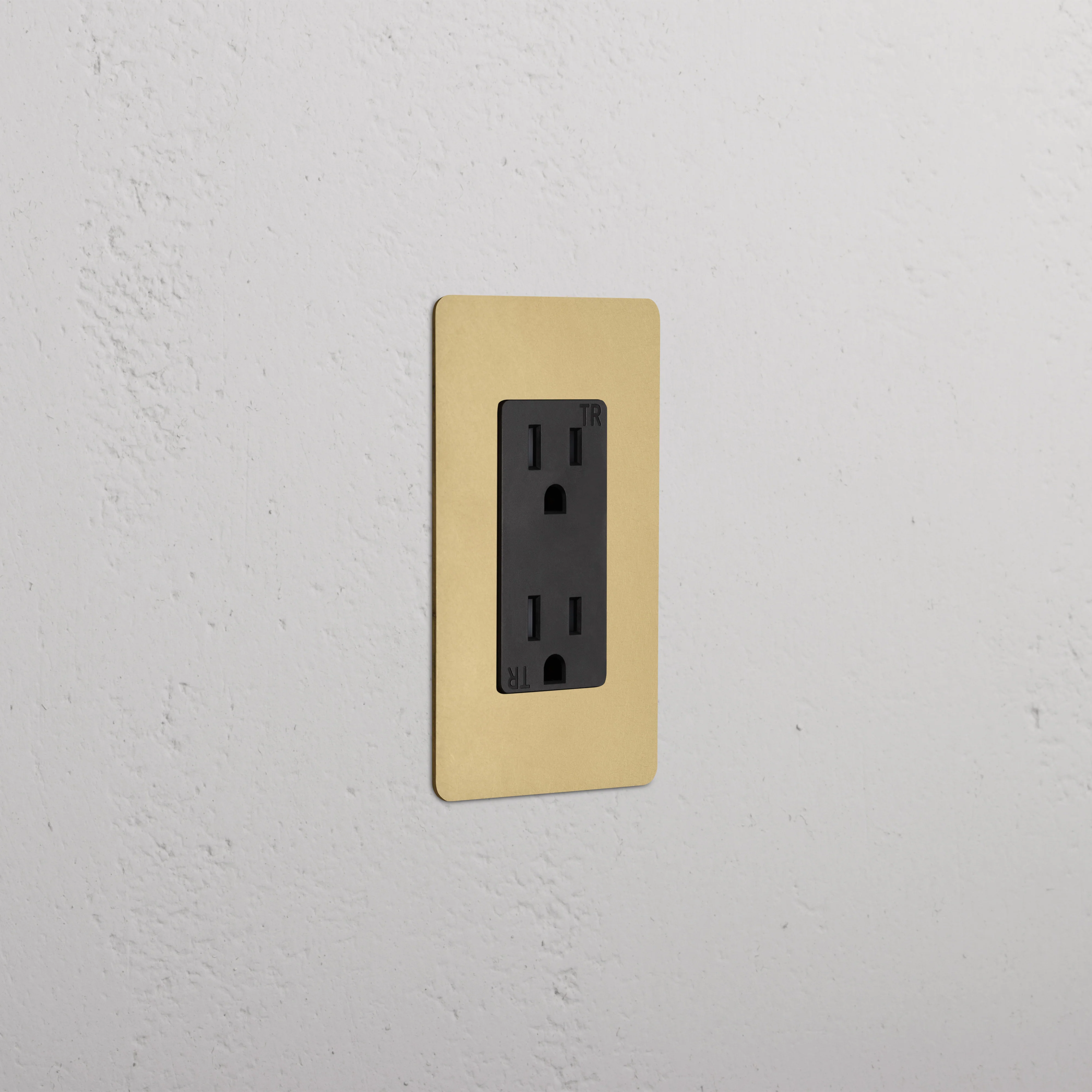 Kew 1G 15A Outlet - Antique Brass Black