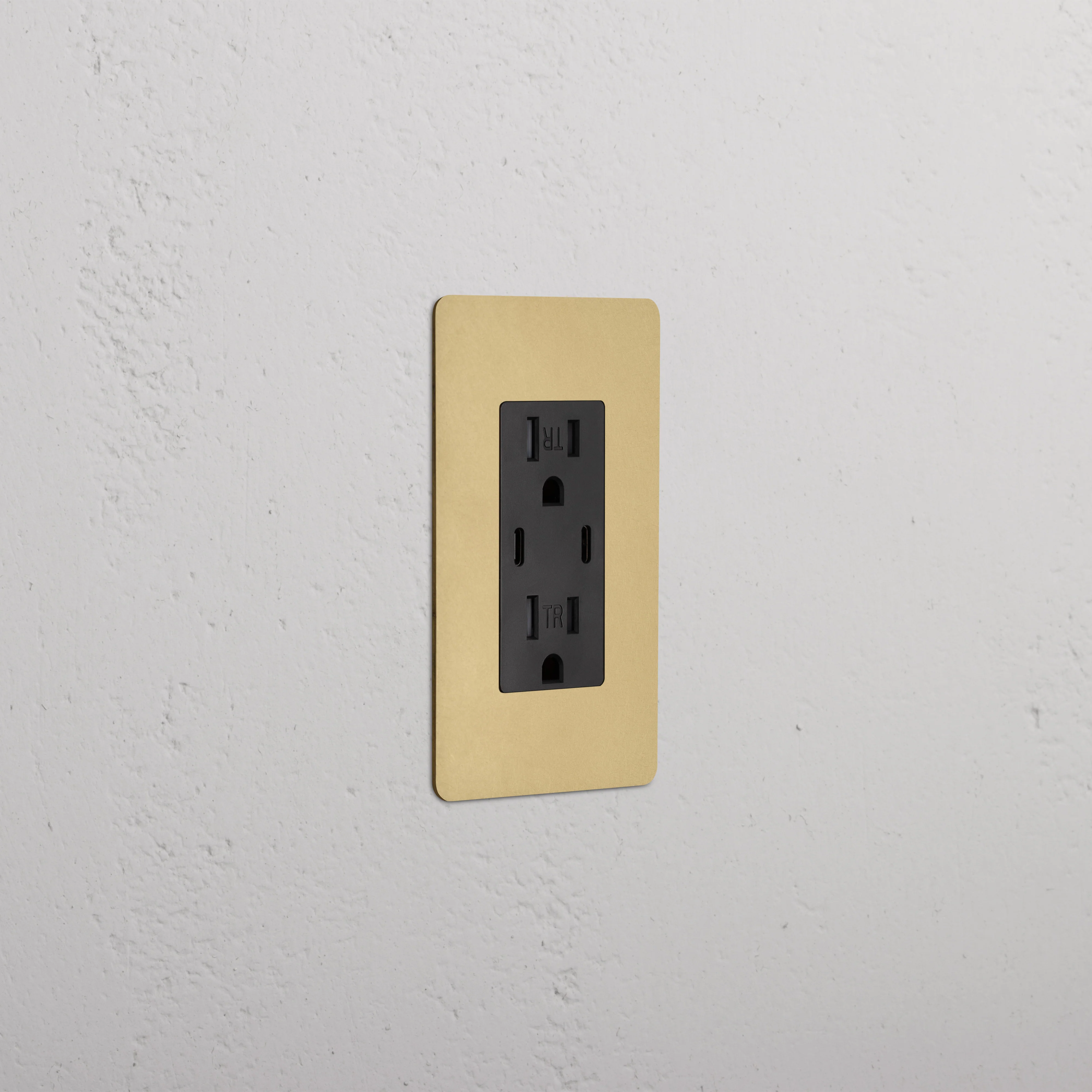 Kew 1G 15A USB Outlet - Antique Brass Black