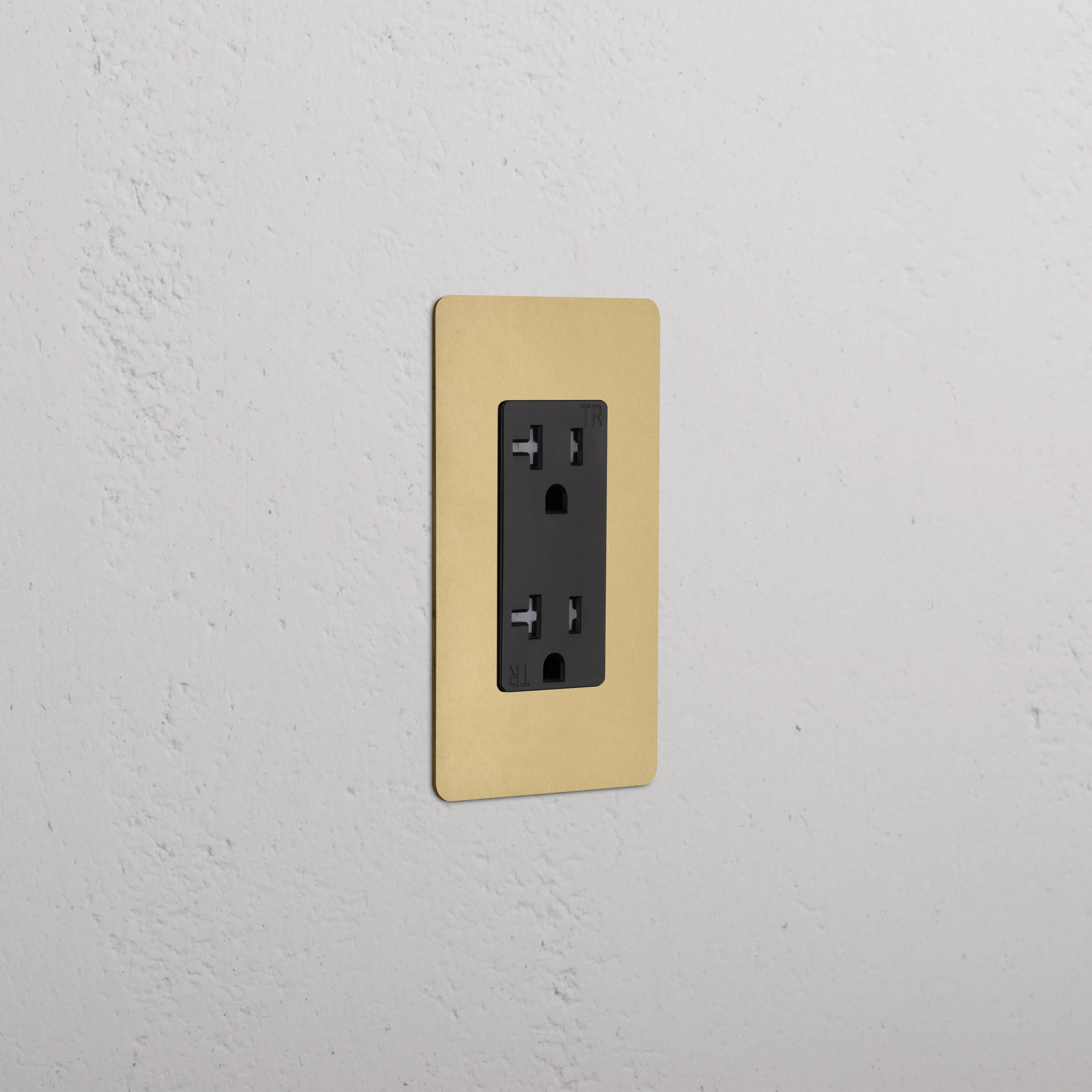 Kew 1G 20A Outlet - Antique Brass Black
