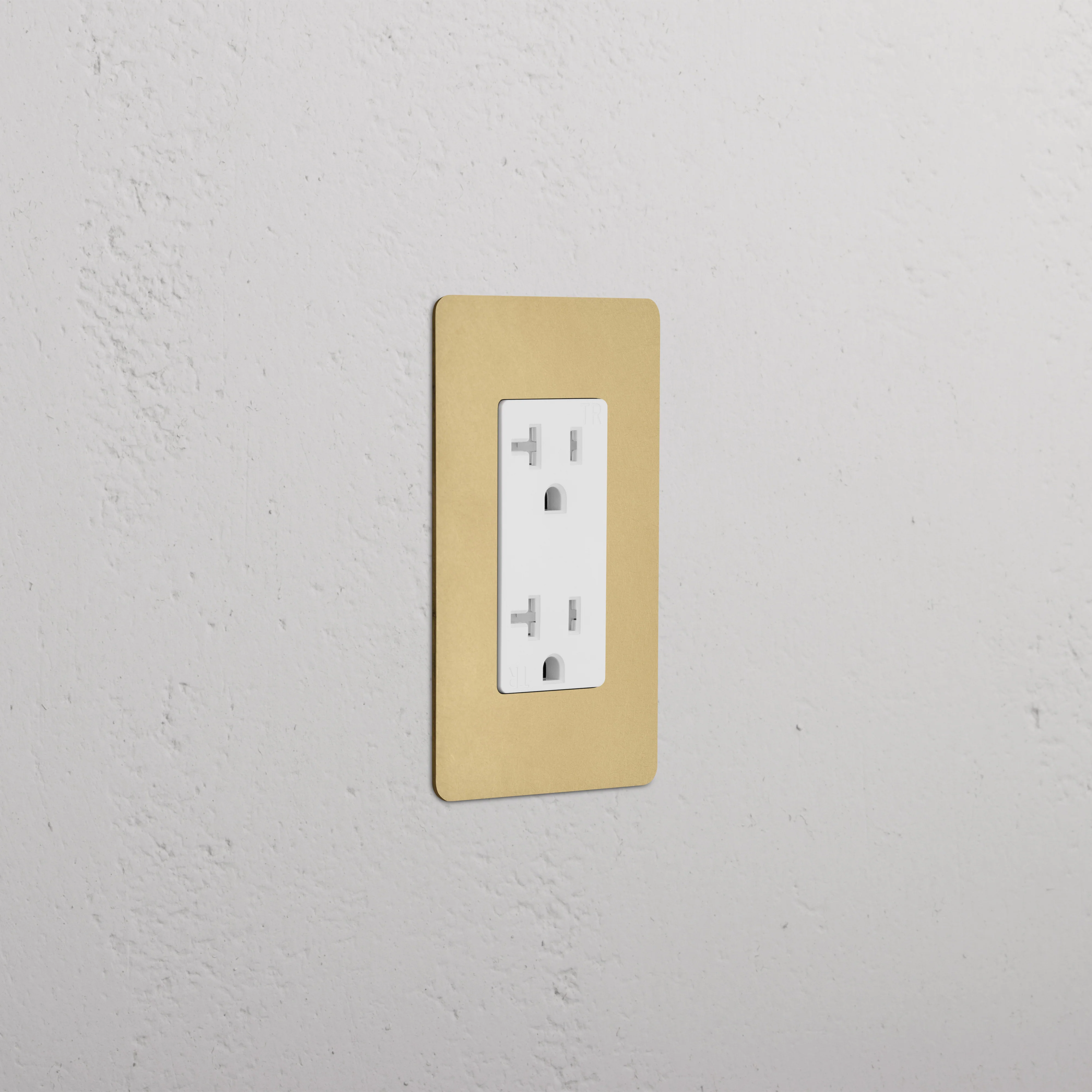 Kew 1G 20A Outlet - Antique Brass White