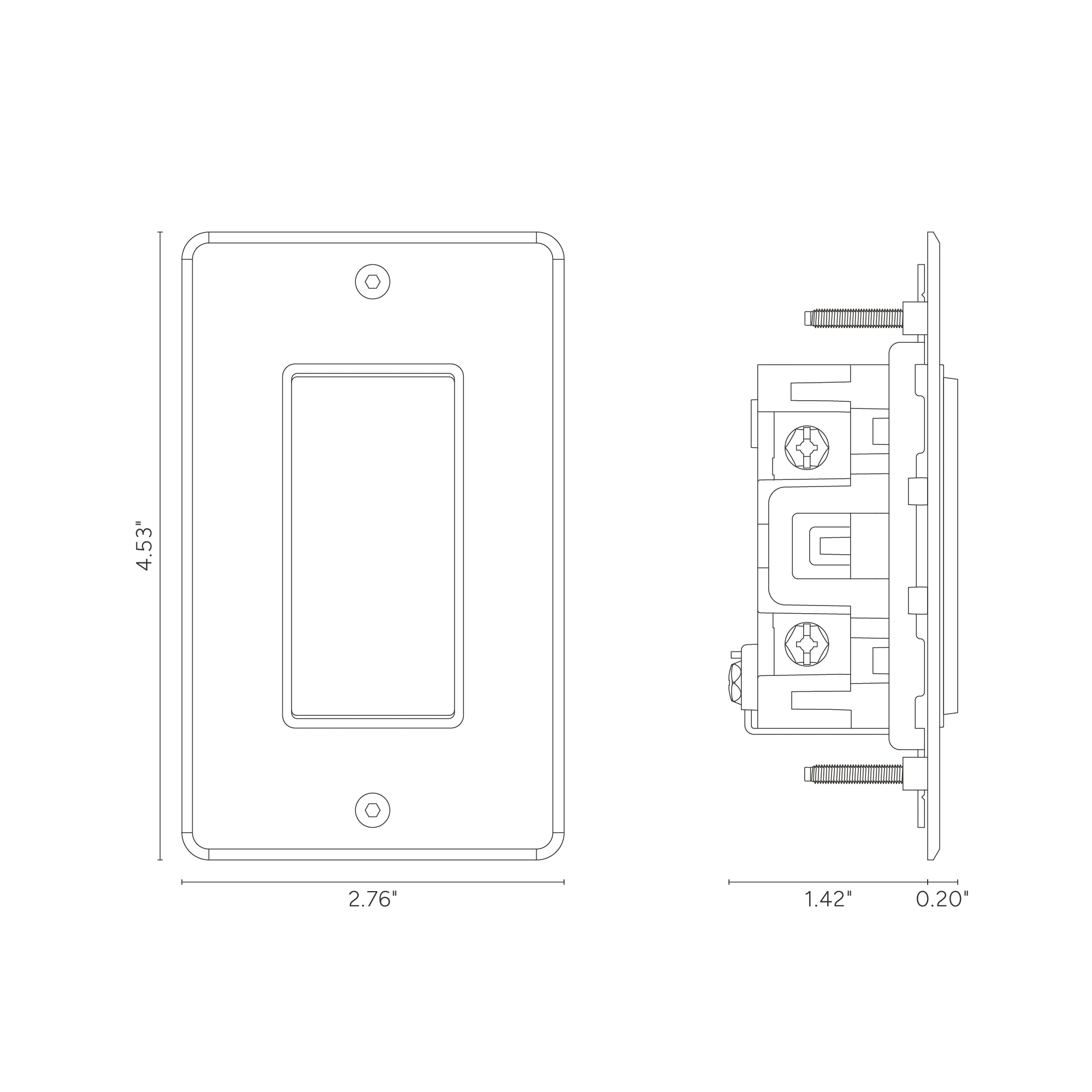 Kew 1G Center Retractive Rocker Switch - Clear Antique Brass Black - Image 2