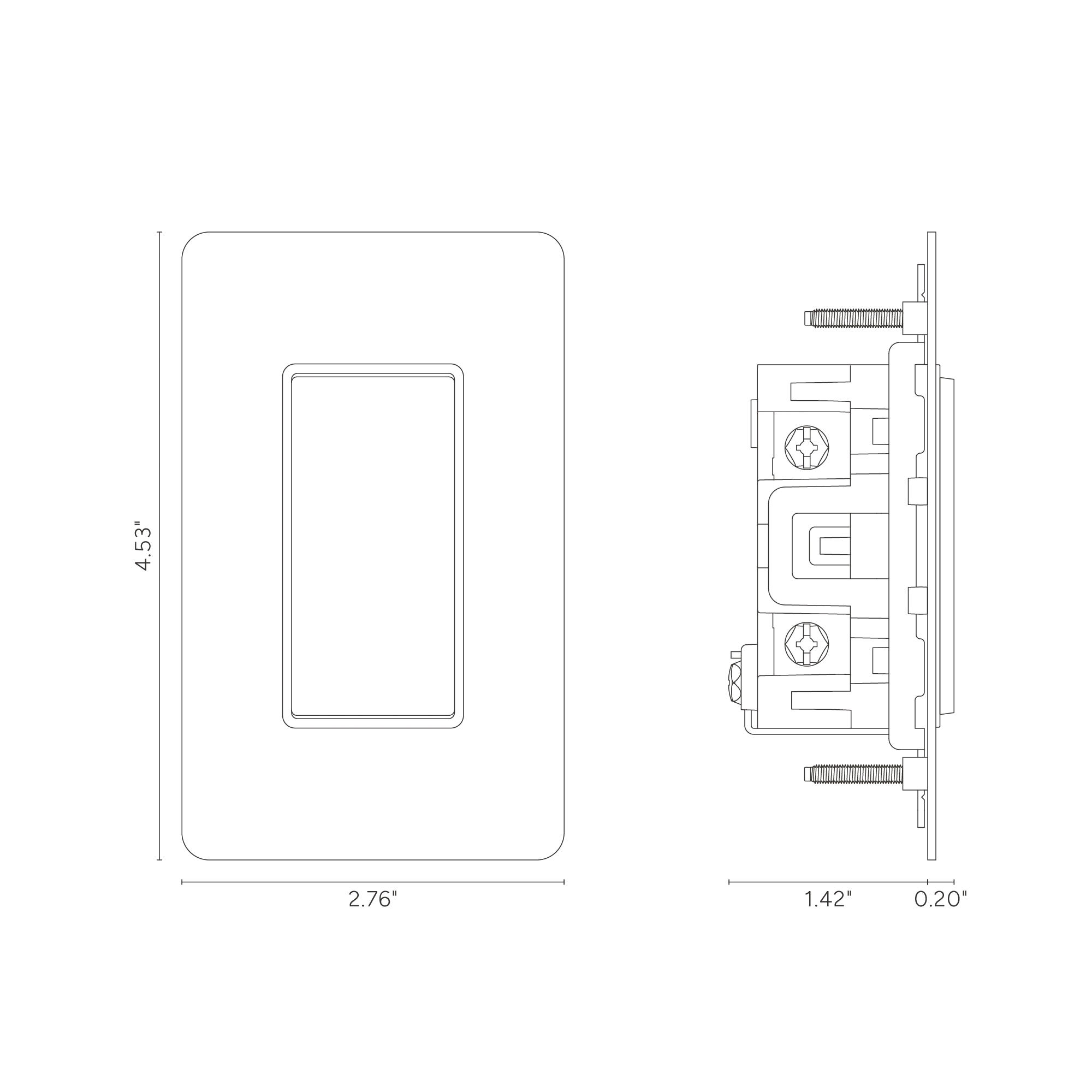 Kew 1G Center Retractive Rocker Switch - Paintable Polished Nickel White - Image 2