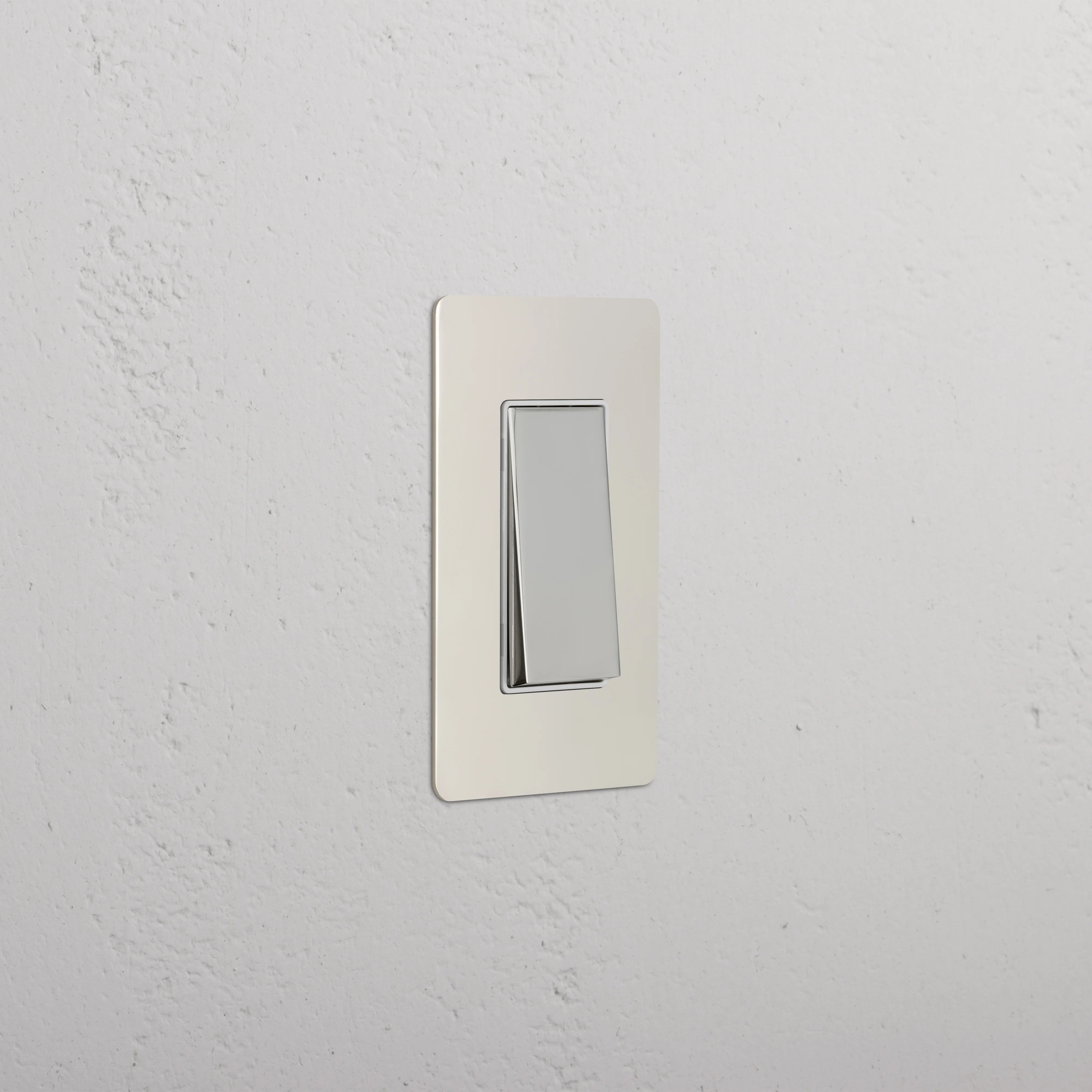 Kew 1G Dimming Retractive Rocker Switch - Polished Nickel White