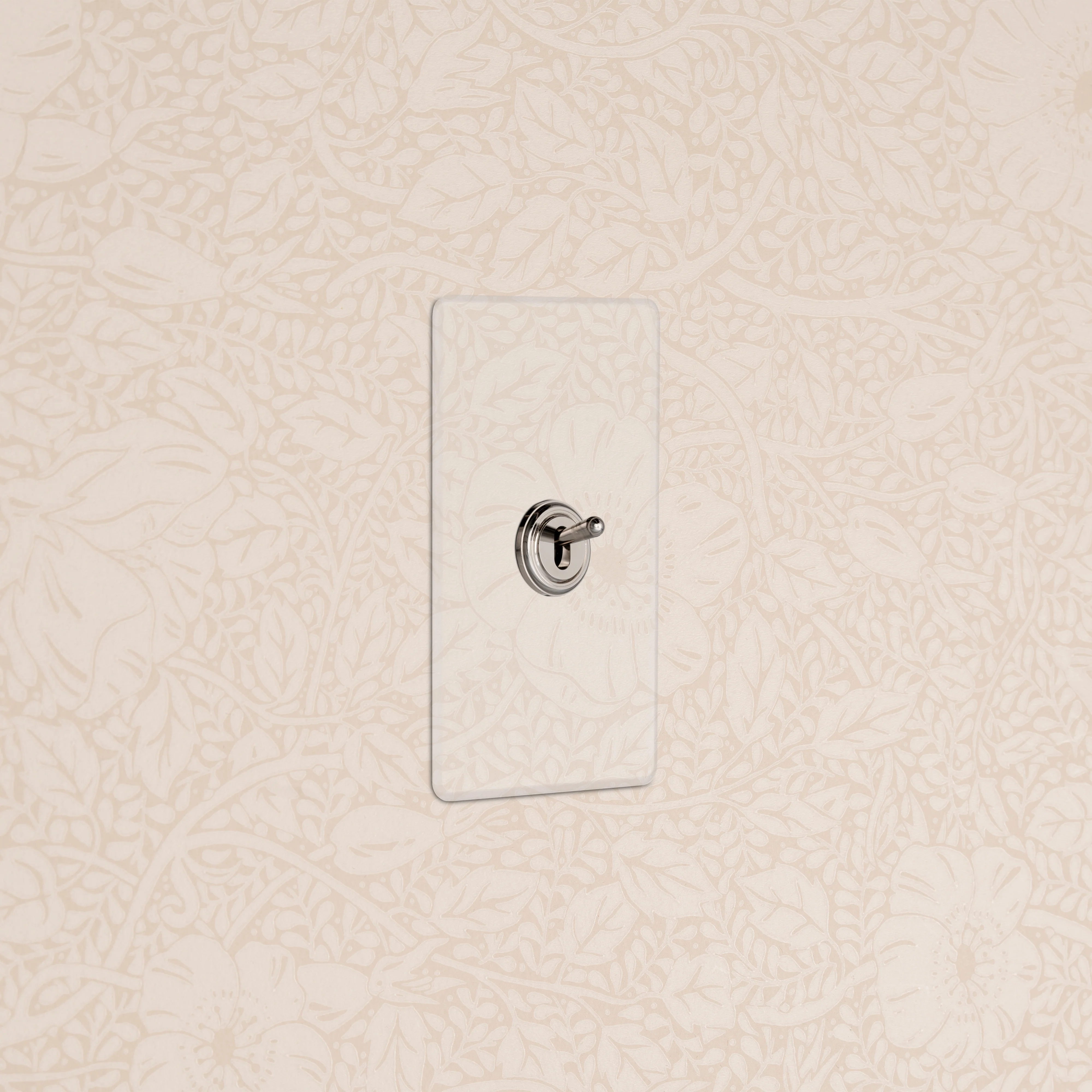 Kew 1G Dimming Retractive Toggle Switch - Clear Polished Nickel