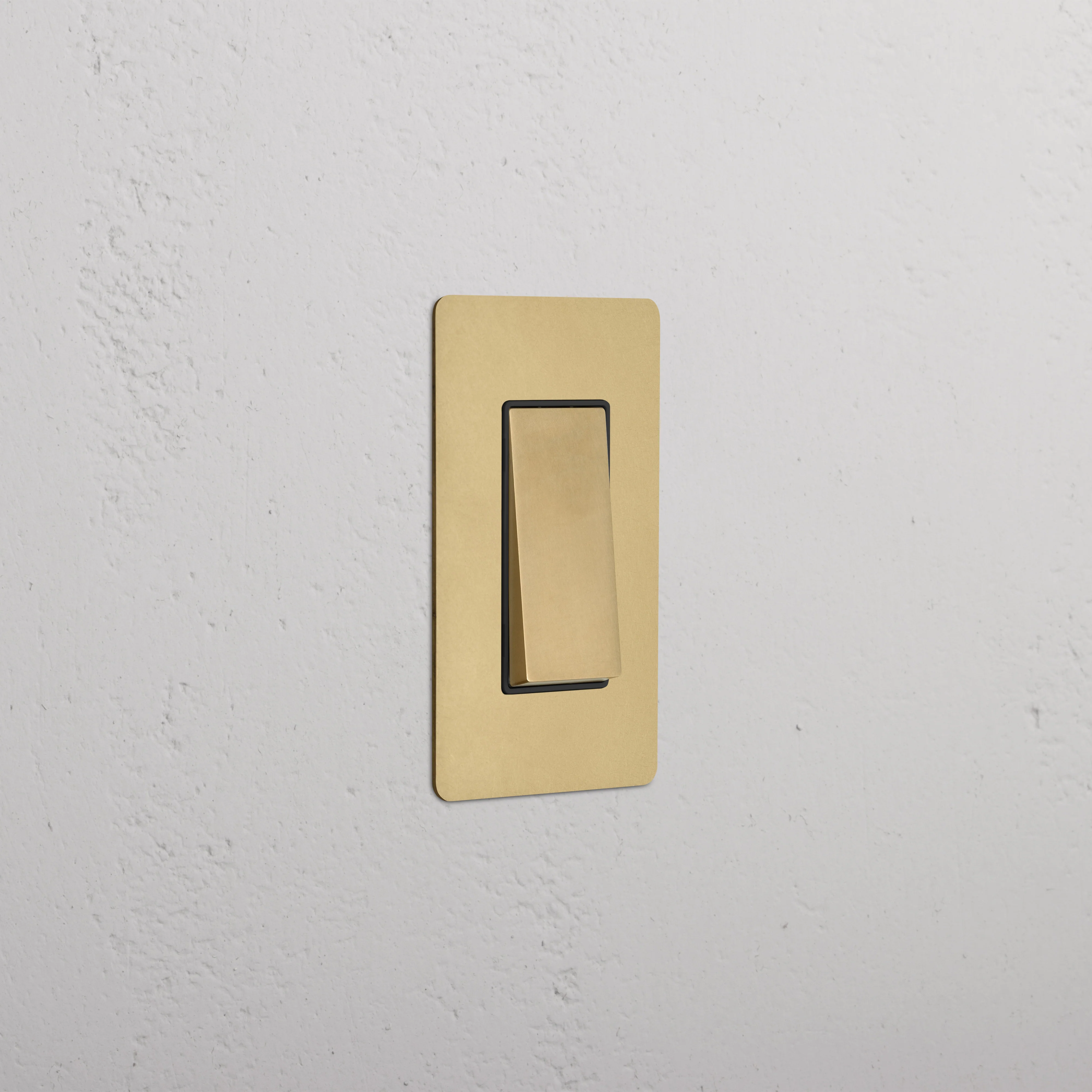Kew 1G Double Pole Rocker Switch - Antique Brass Black