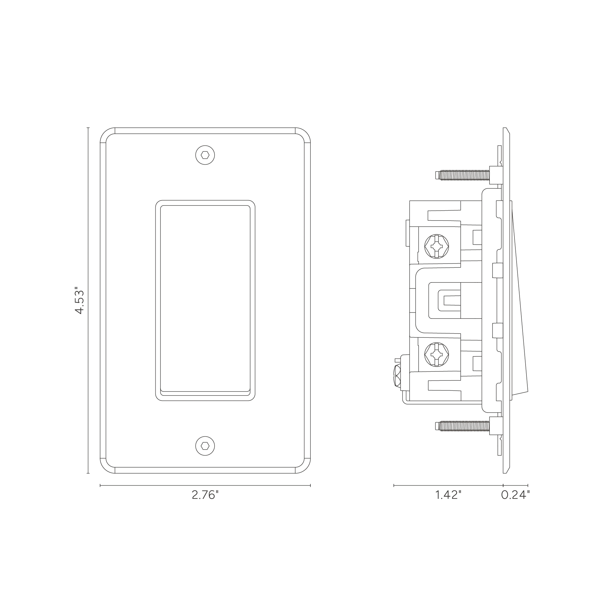 Kew 1G Double Pole Rocker Switch - Clear Polished Nickel Black - Image 2