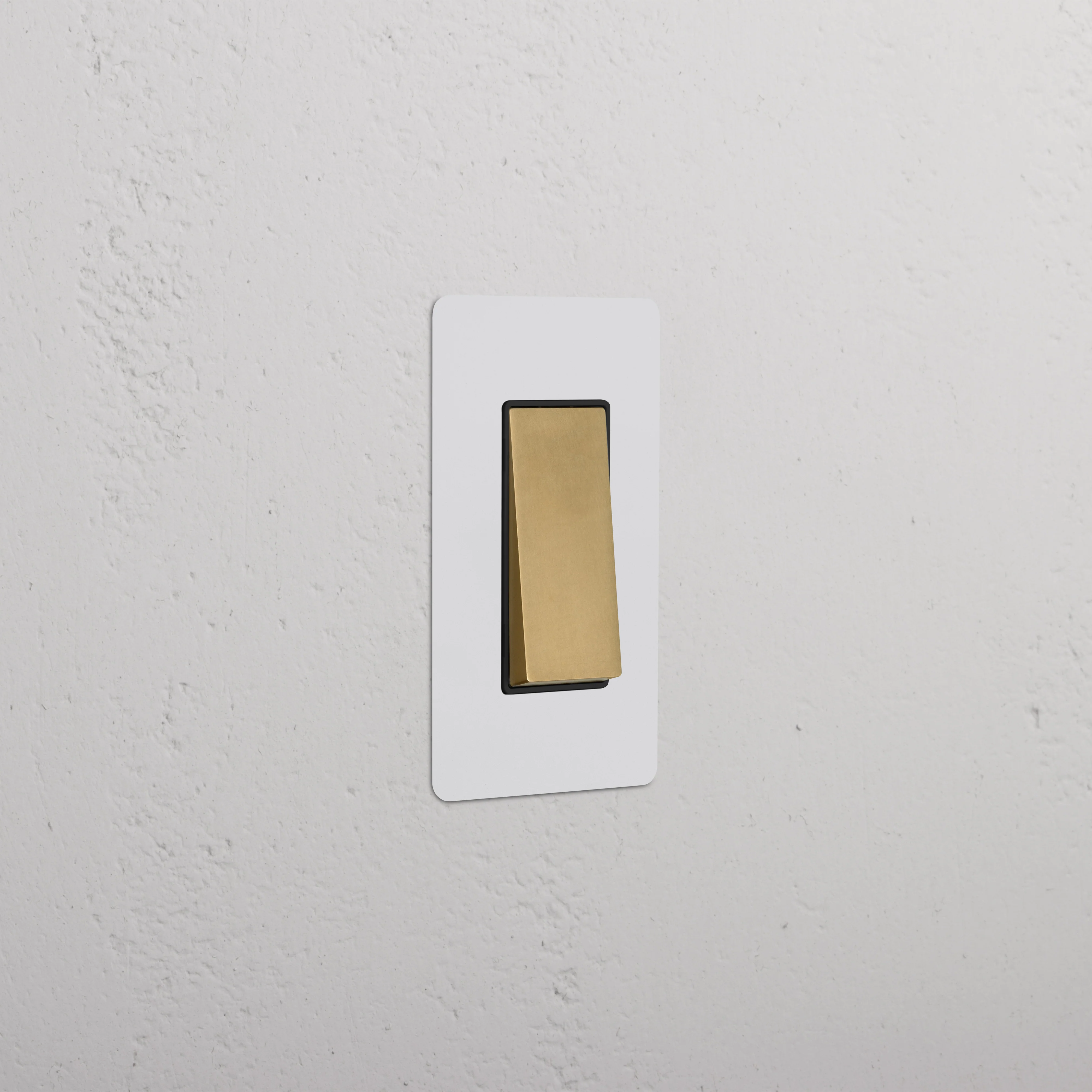 Kew 1G Double Pole Rocker Switch - Paintable Antique Brass Black