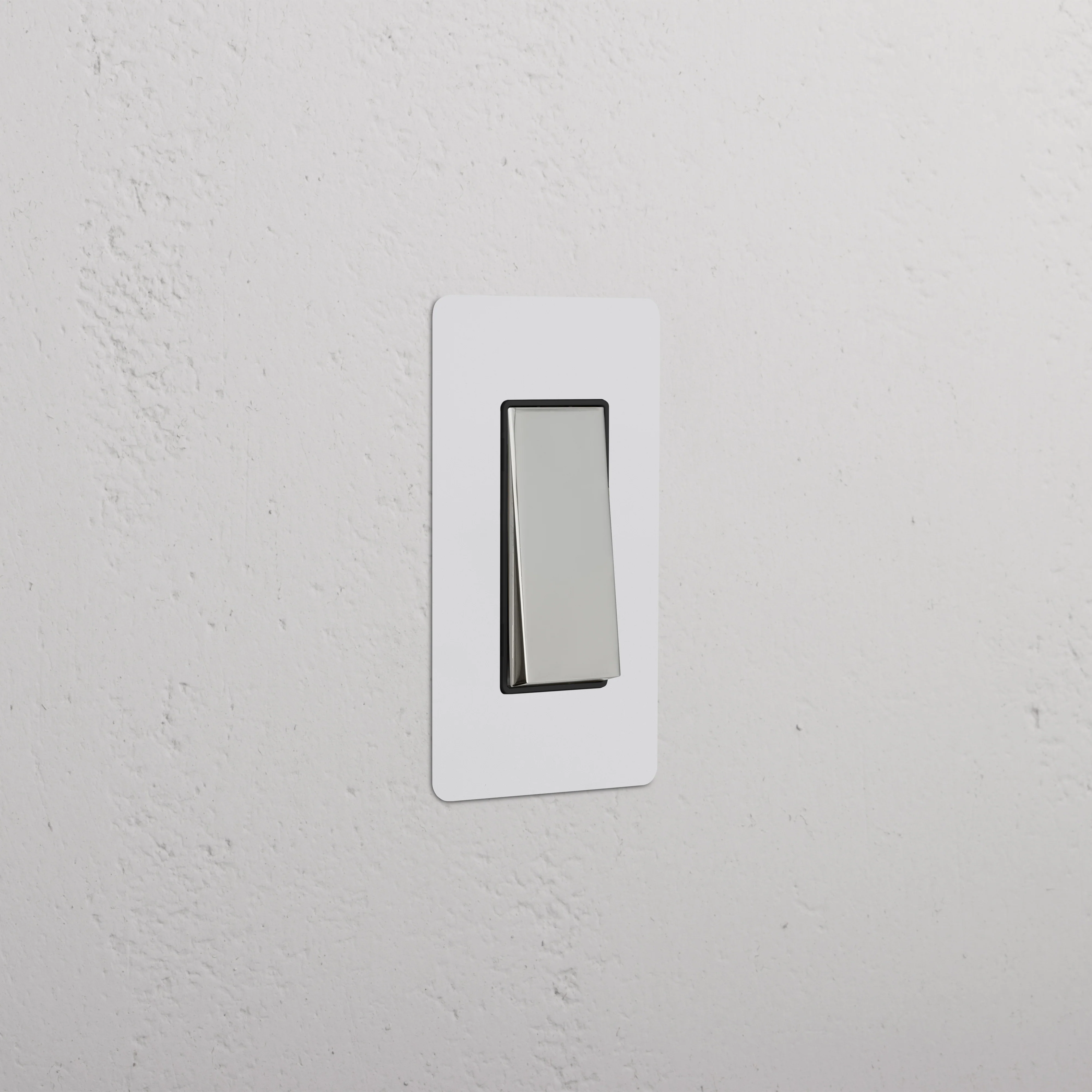 Kew 1G Four Way Rocker Switch - Paintable Polished Nickel Black