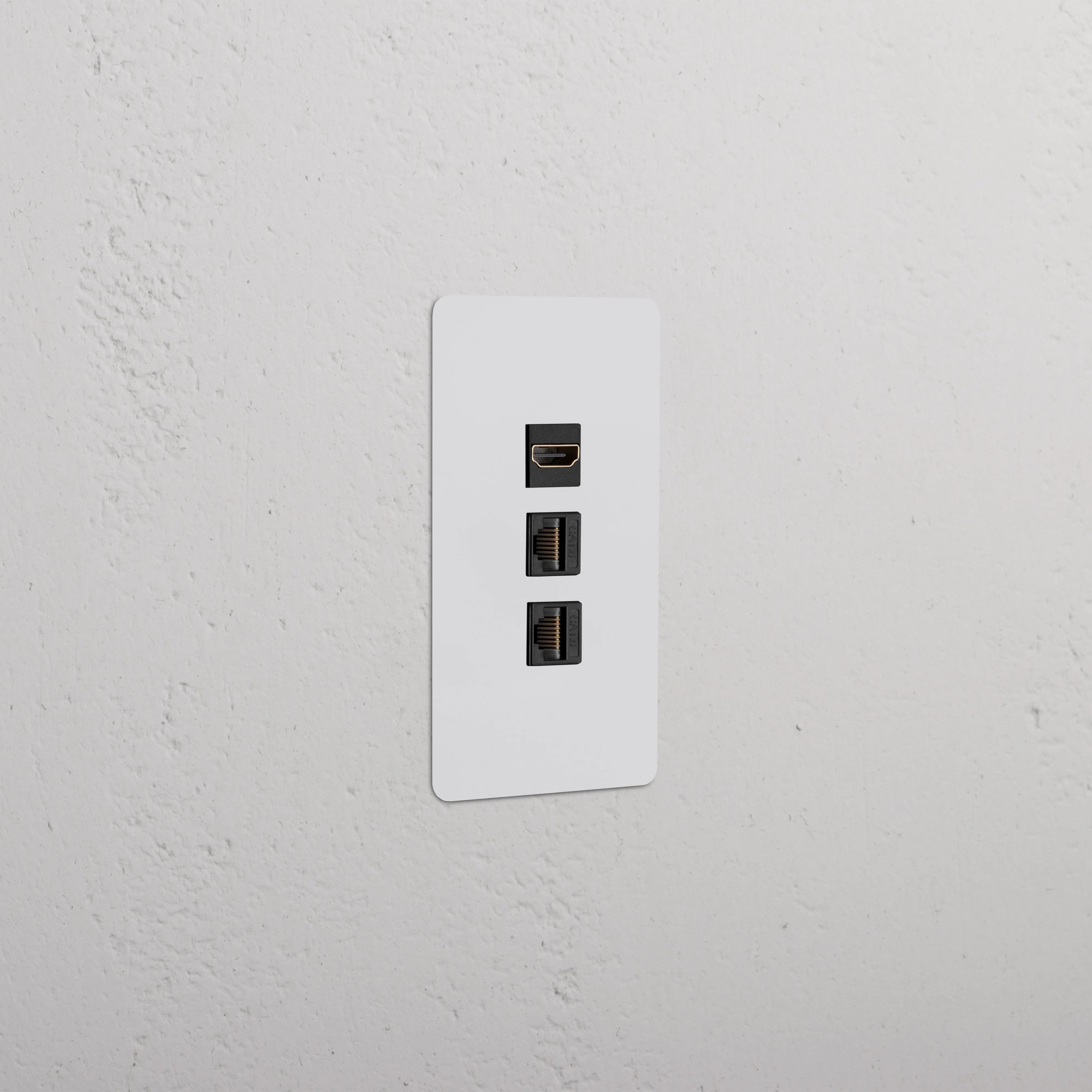 Kew 1G HDMI & 2x CAT6 Keystone - Paintable Black