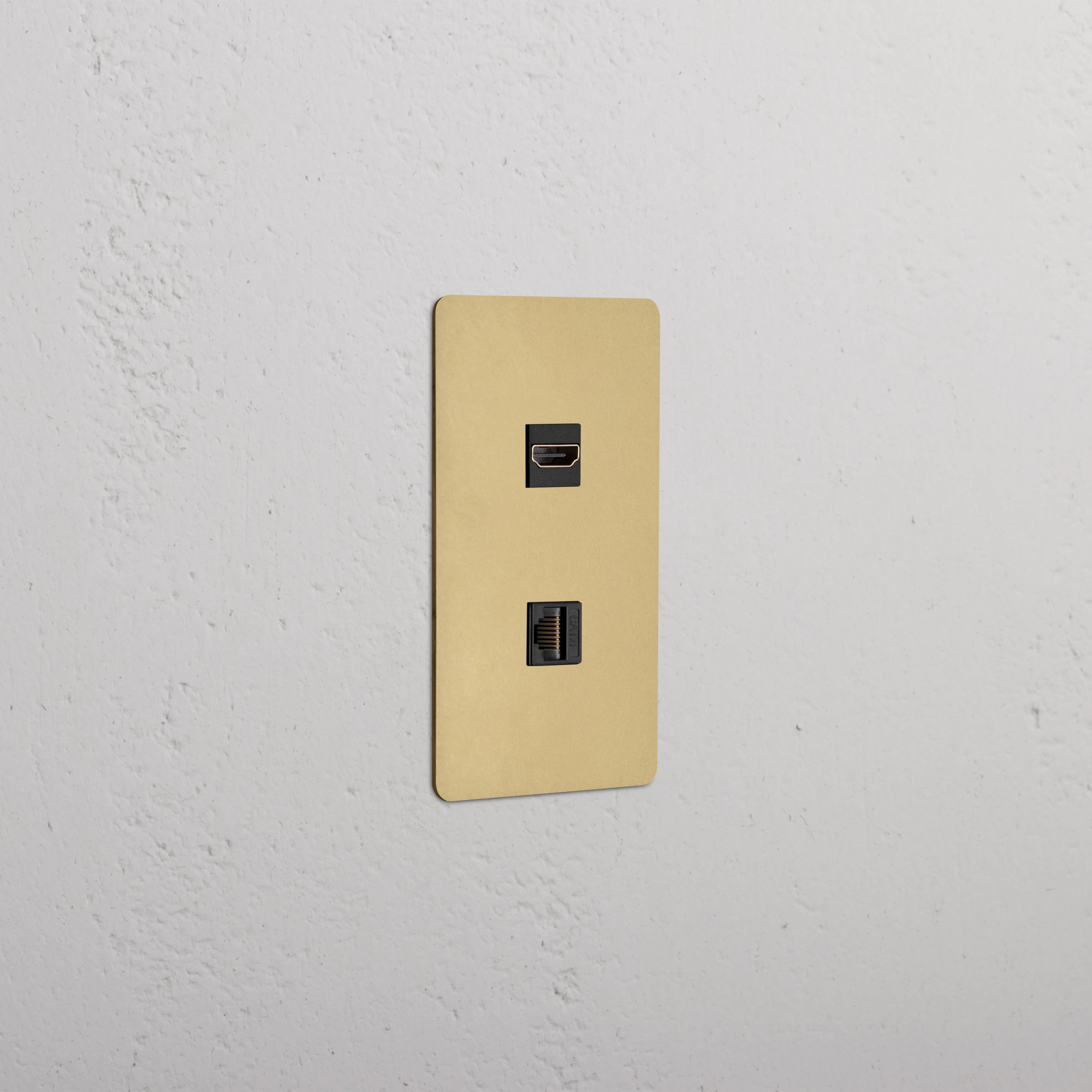 Kew 1G HDMI & CAT 6 Keystone - Antique Brass Black