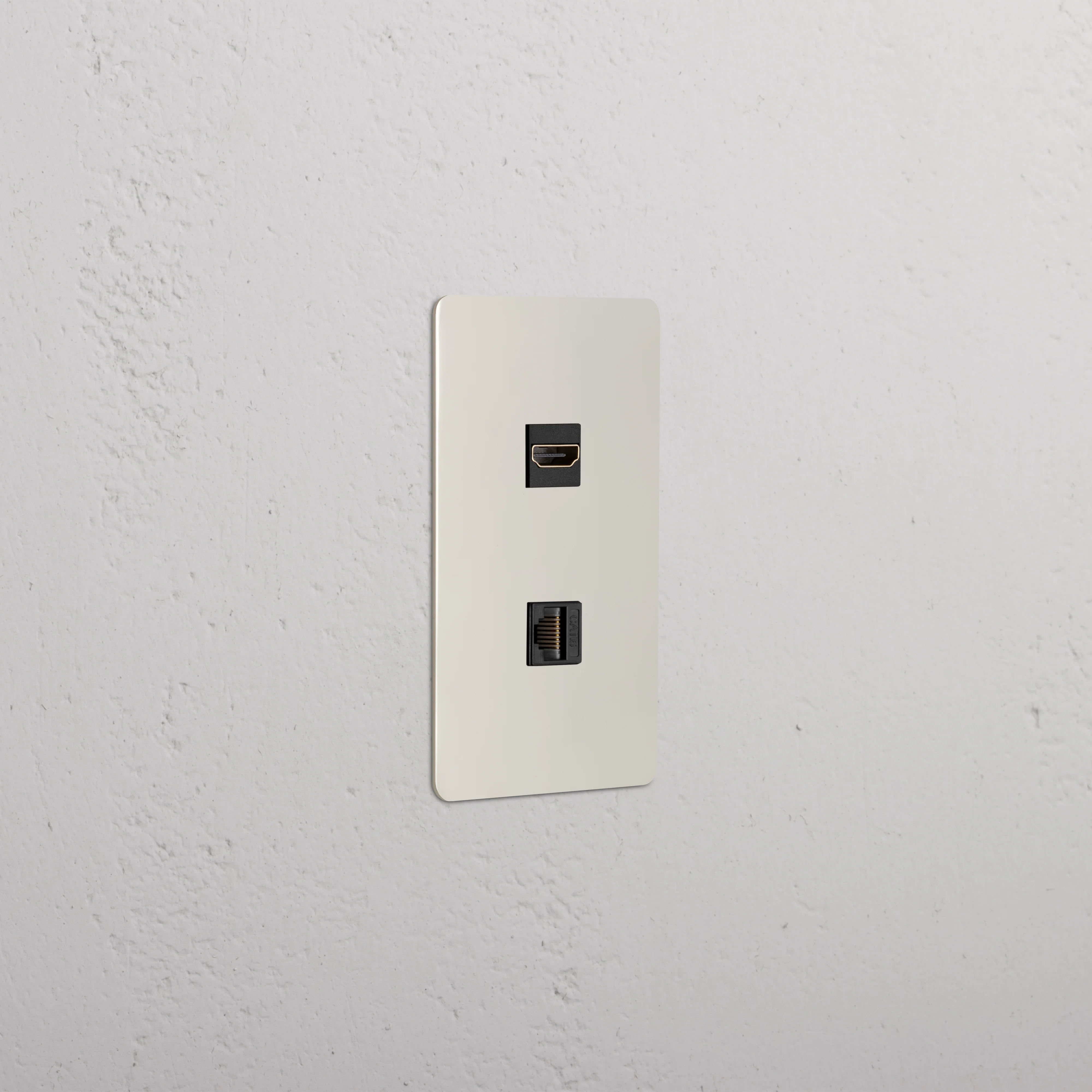 Kew 1G HDMI & CAT 6 Keystone - Polished Nickel Black
