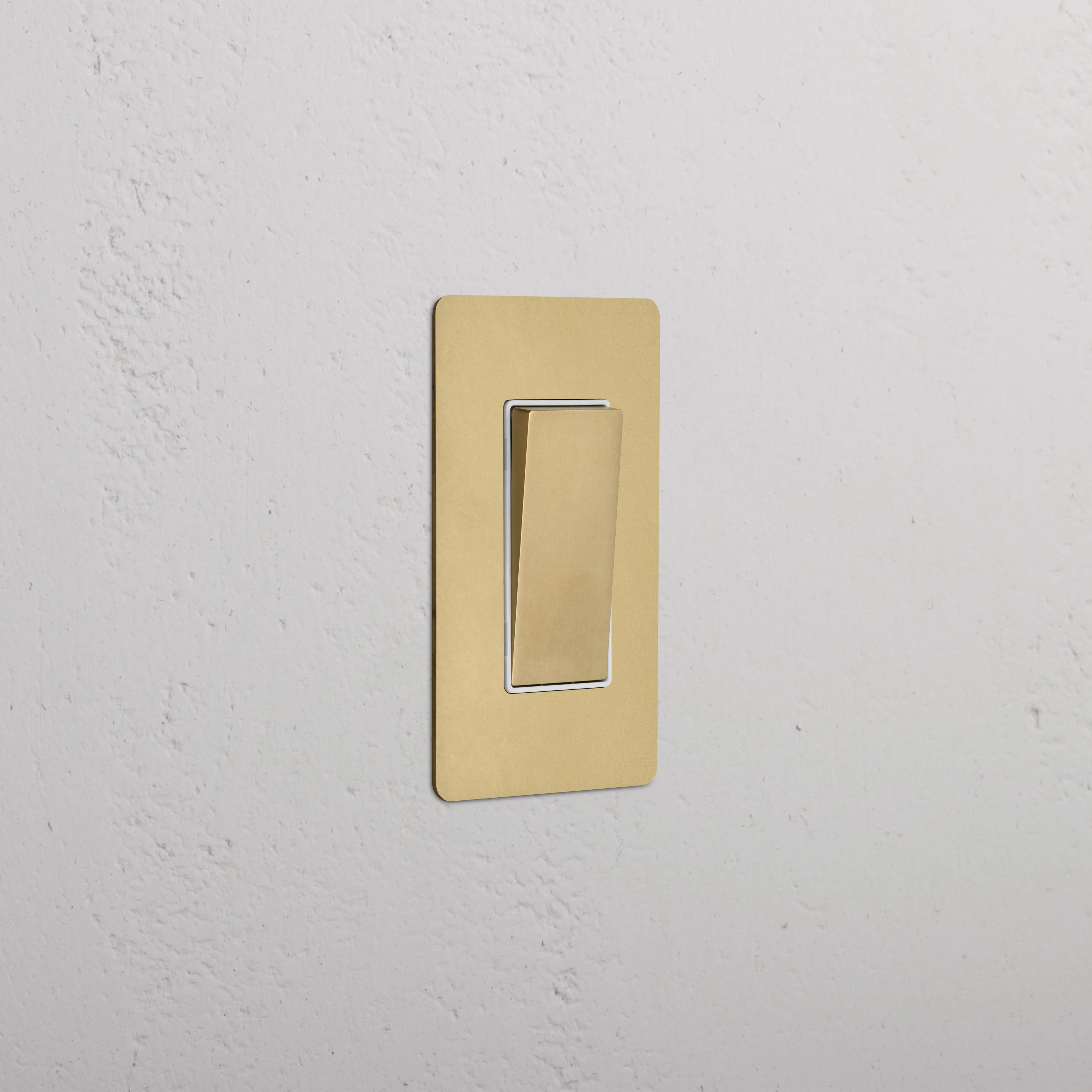 Kew 1G Retractive Rocker Switch - Antique Brass White