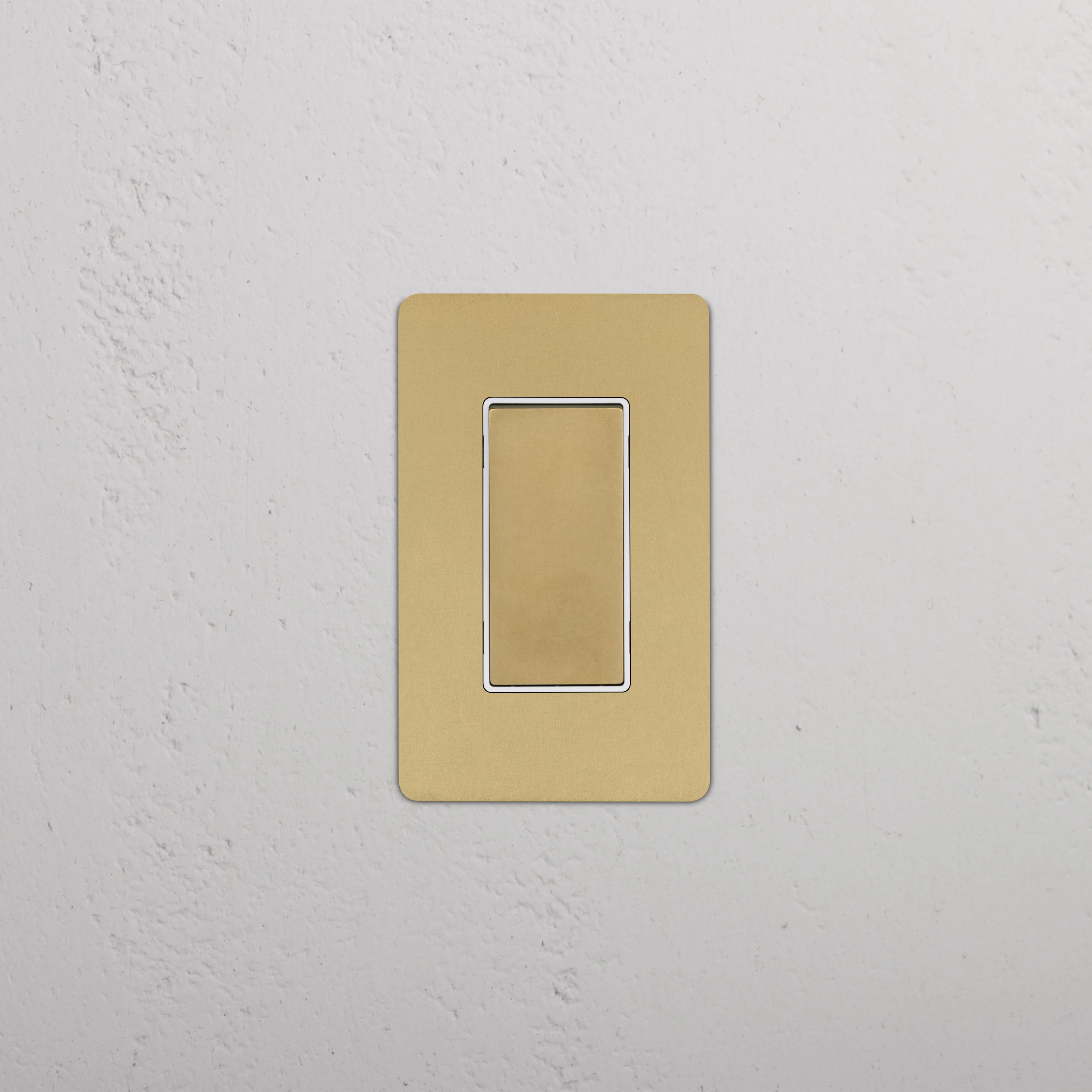 Kew 1G Retractive Rocker Switch - Antique Brass White - Image 2