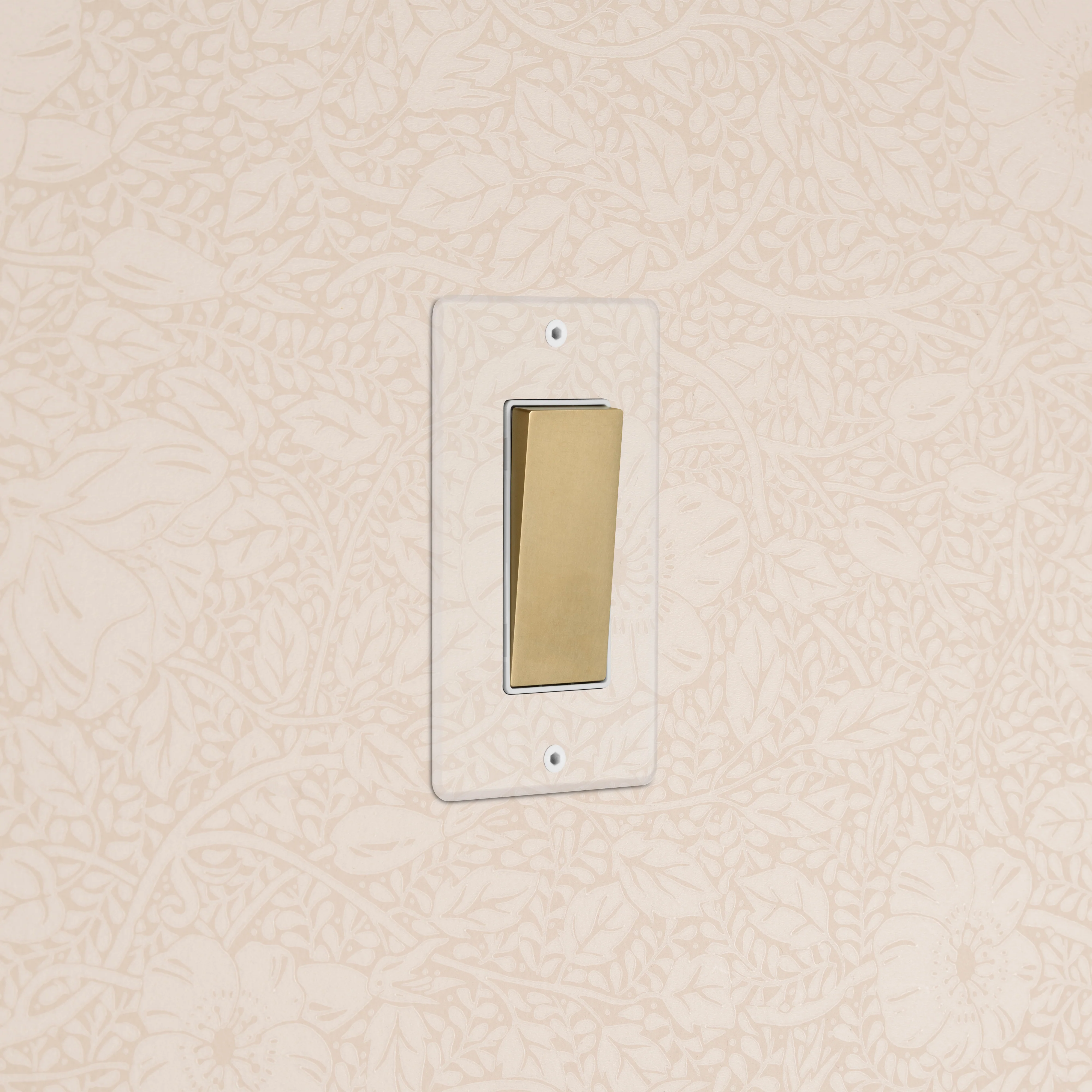 Kew 1G Retractive Rocker Switch - Clear Antique Brass White