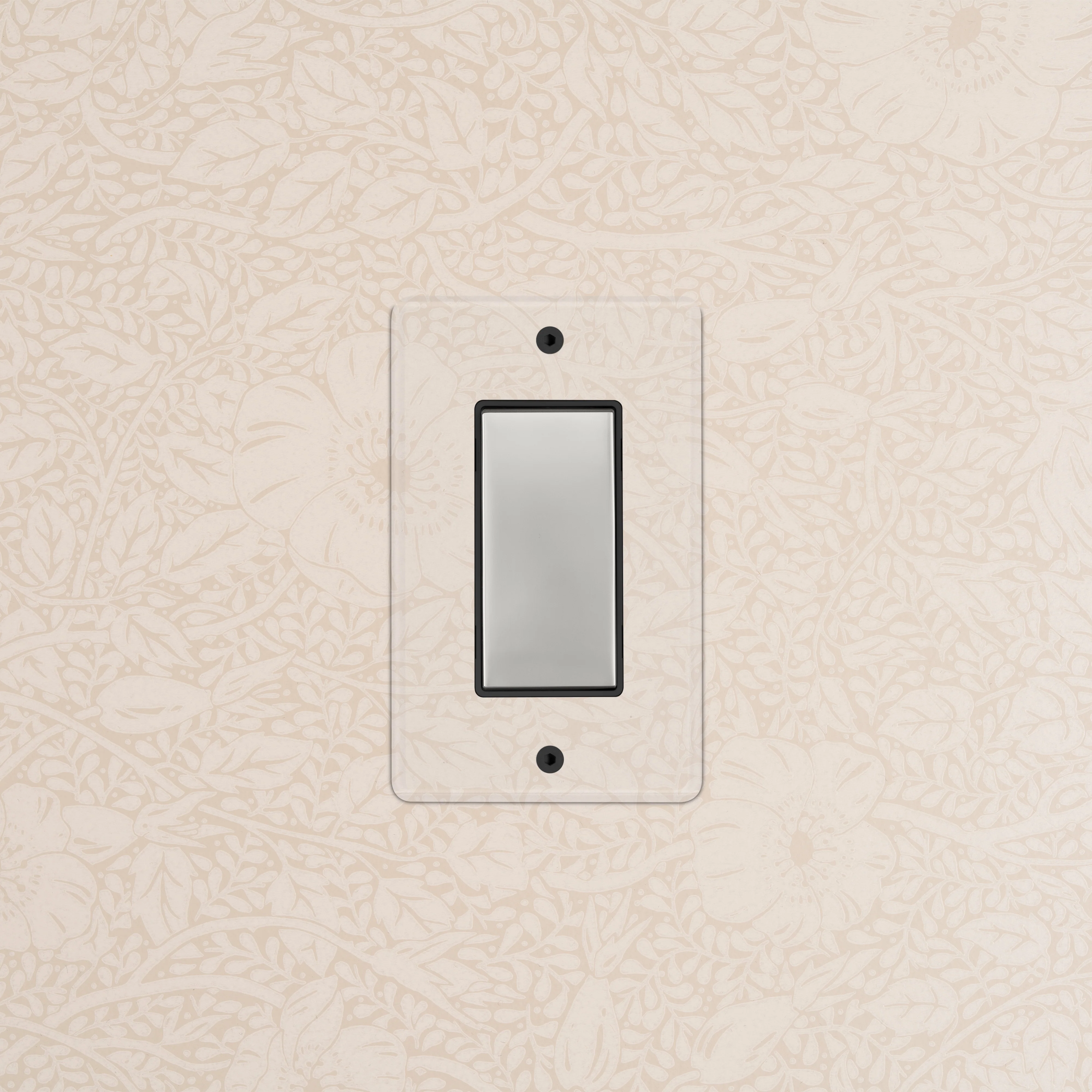 Kew 1G Retractive Rocker Switch - Clear Polished Nickel Black - Image 2
